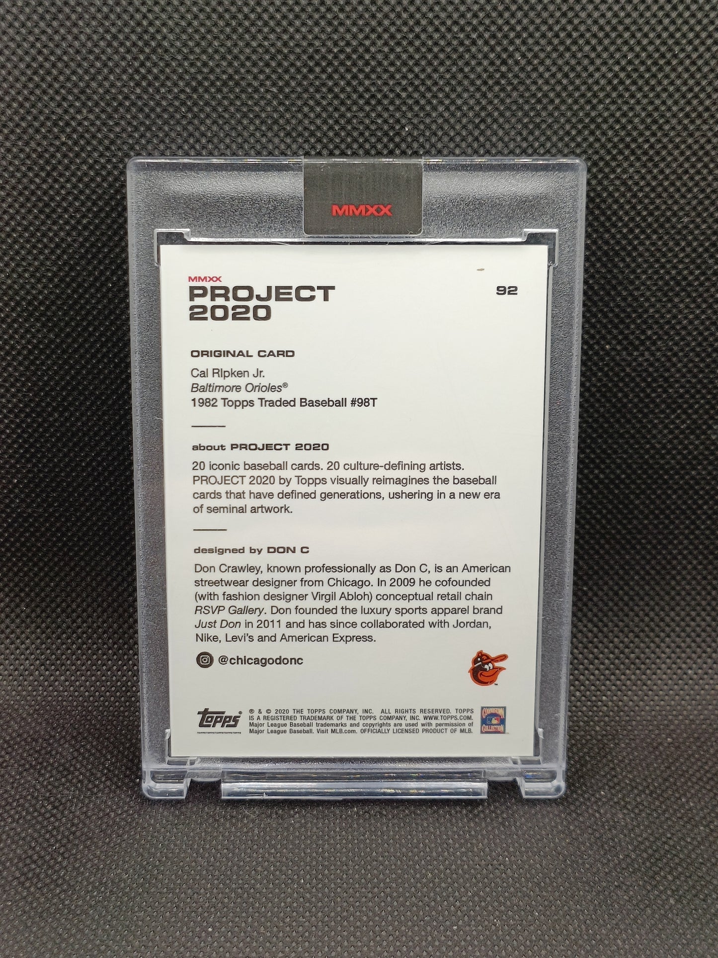 Cal Ripken Jr - Topps Project 2020 Don C - Print Run 41,392 - Baltimore Orioles