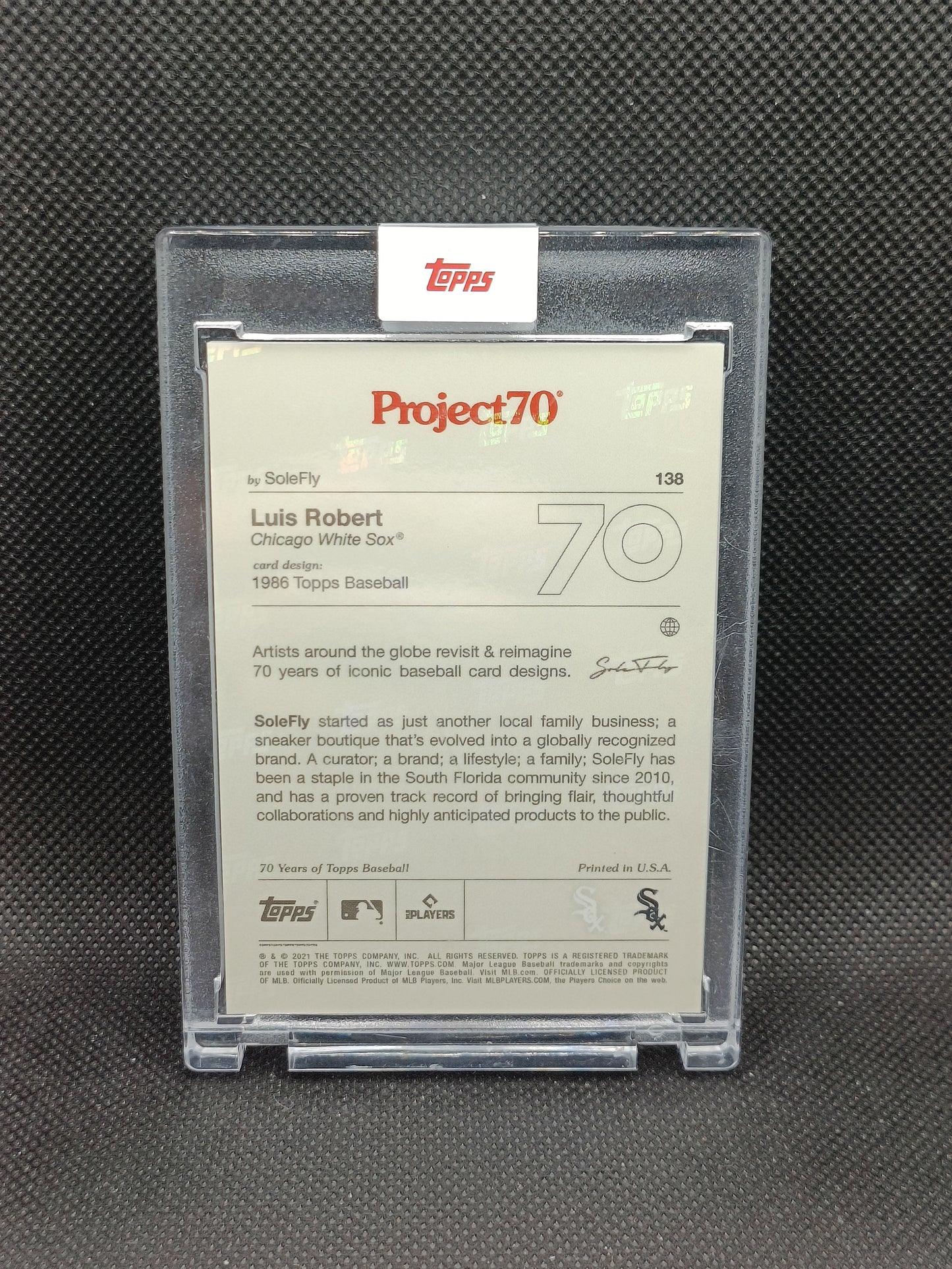 Luis Robert - Topps Project 70 SoleFly - Print Run 2,260 - Chicago White Sox