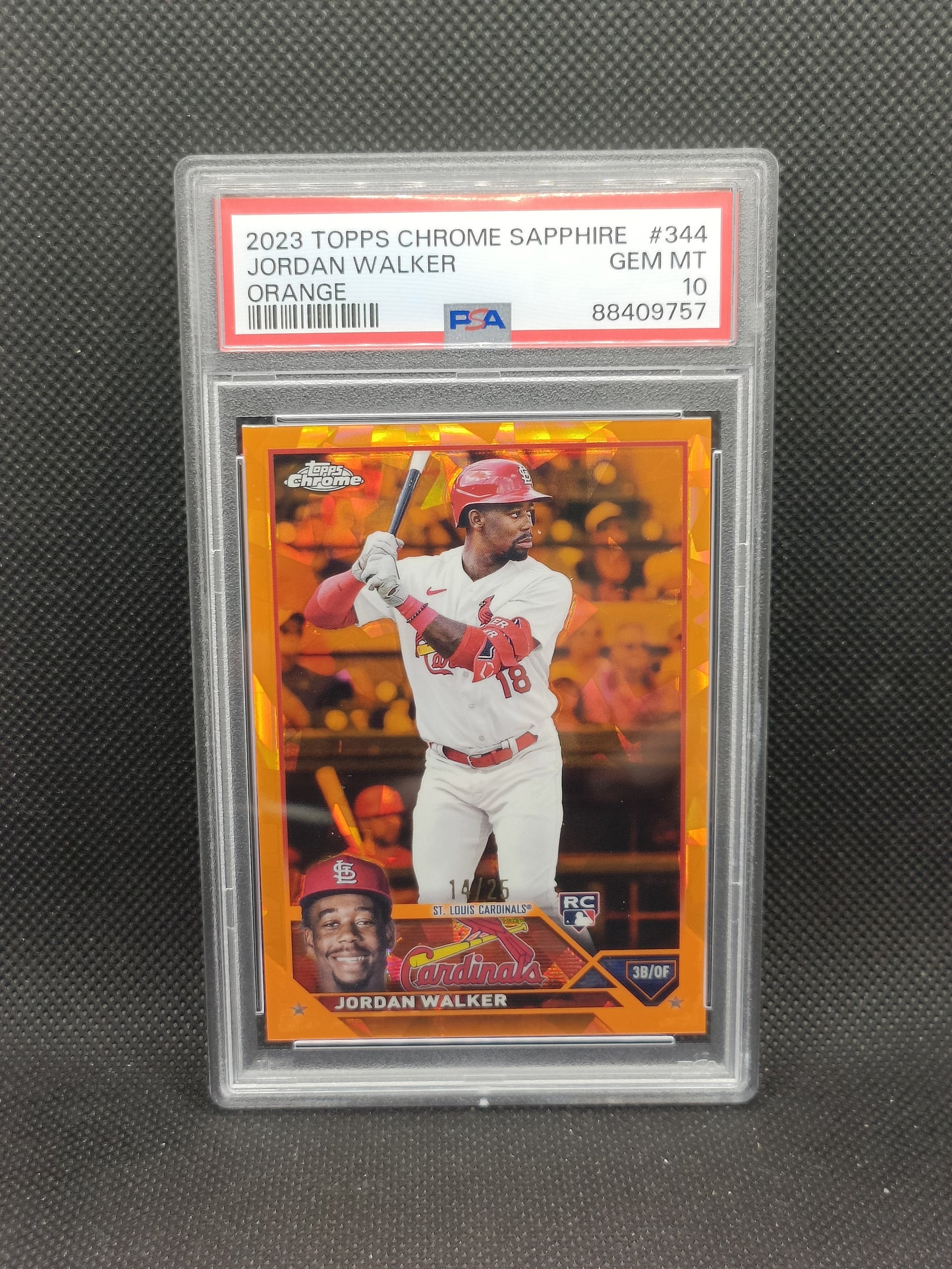 Jordan Walker - 2023 Topps Chrome Sapphire Edition Rookie Orange /25 - PSA 10 - St Louis Cardinals