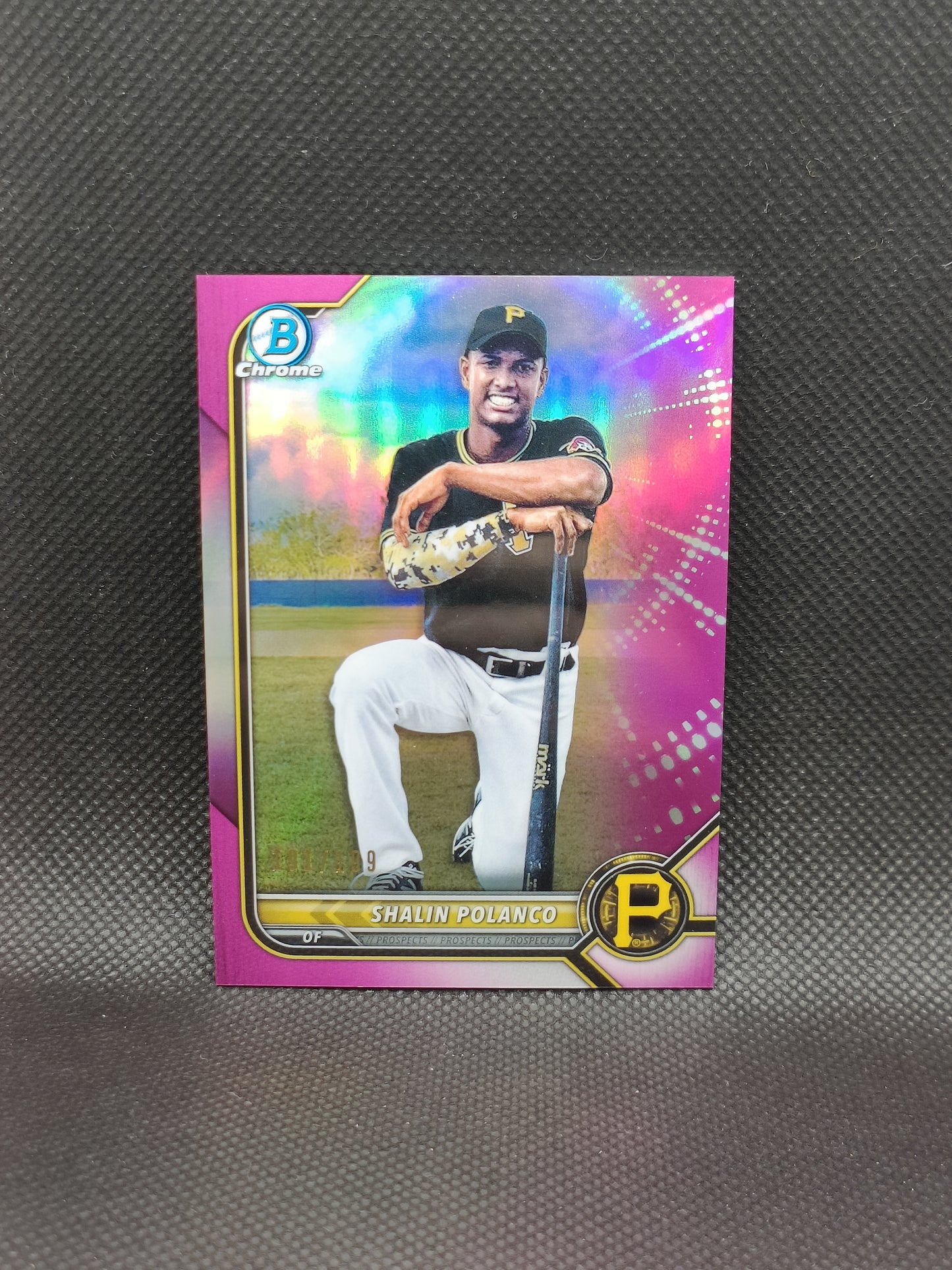 Shalin Polanco - 2022 Bowman Chrome Fuchsia Refractor /199 - Pittsburgh Pirates