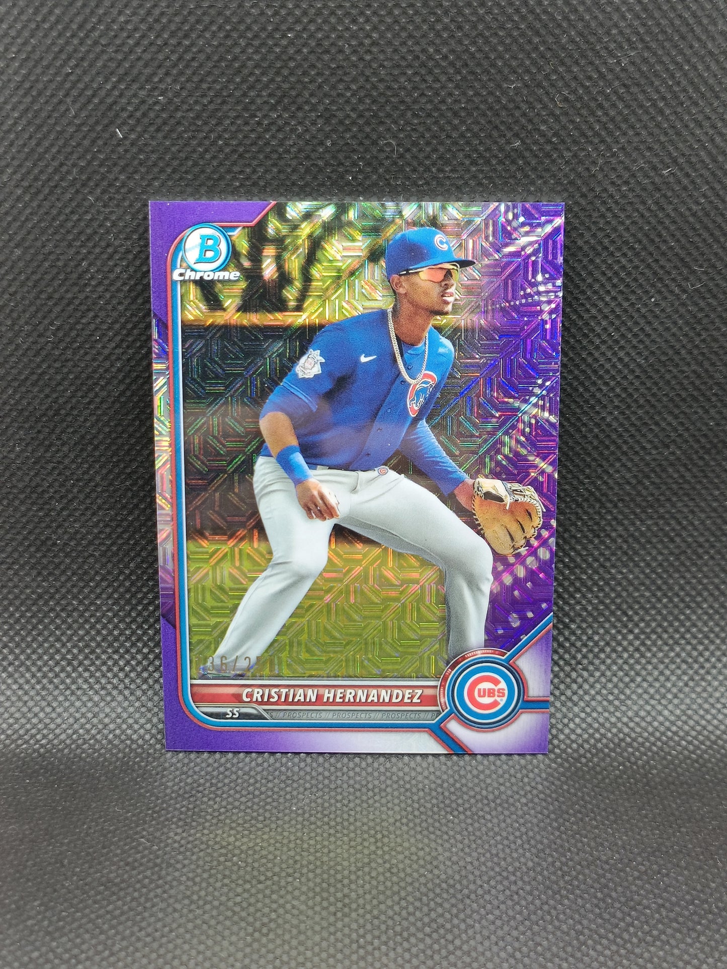 Cristian Hernandez - 2022 Bowman Chrome Purple Mojo Refractor /250 - Chicago Cubs