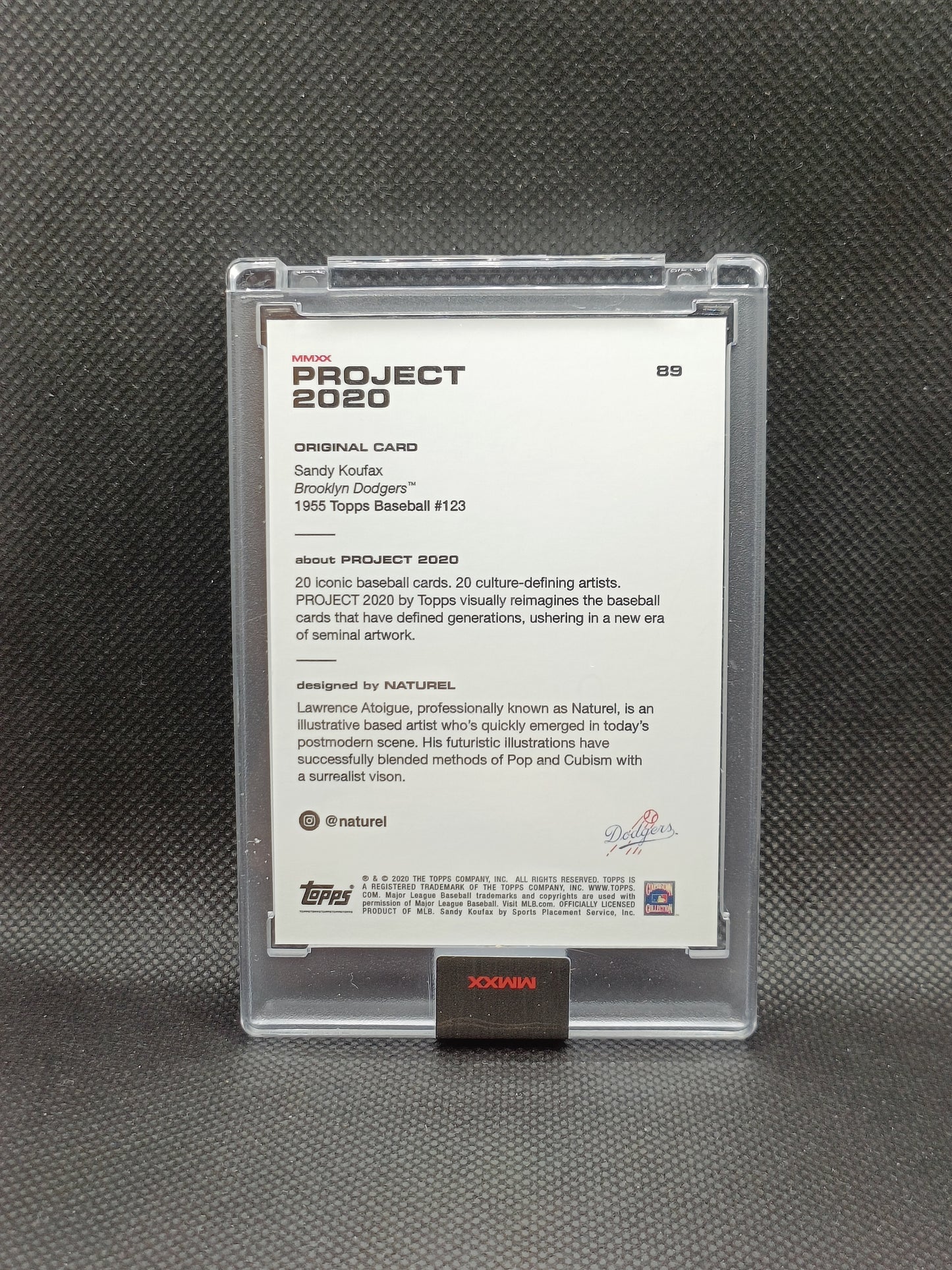 Sandy Koufax - Topps Project 2020 Naturel - Print Run 43,147 - Brooklyn Dodgers