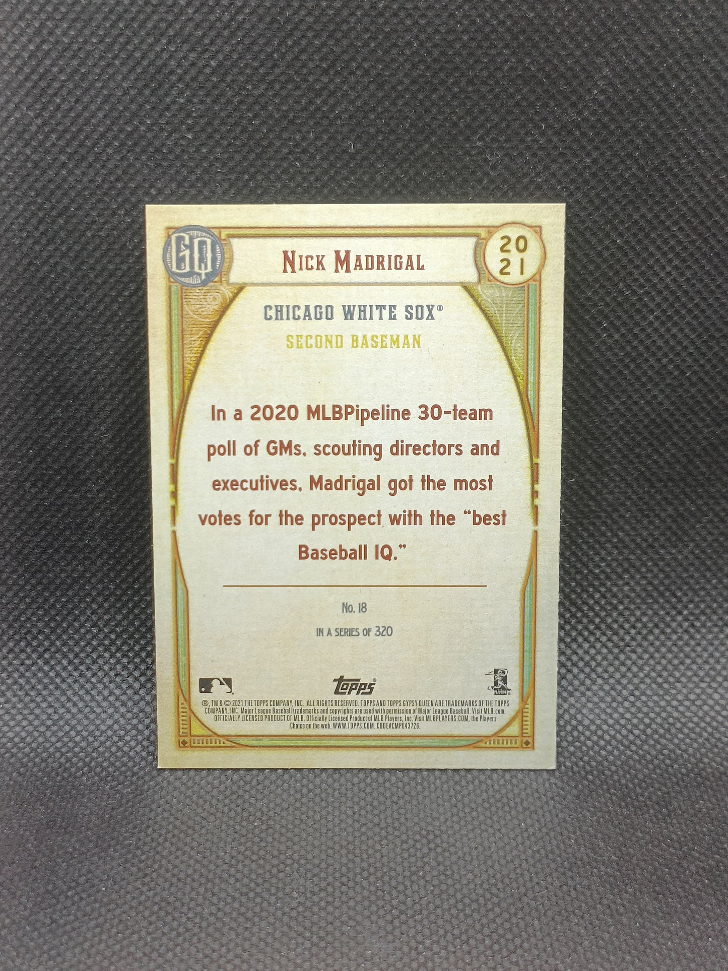 Nick Madrigal - 2021 Topps Gypsy Queen Rookie Green - Chicago White Sox