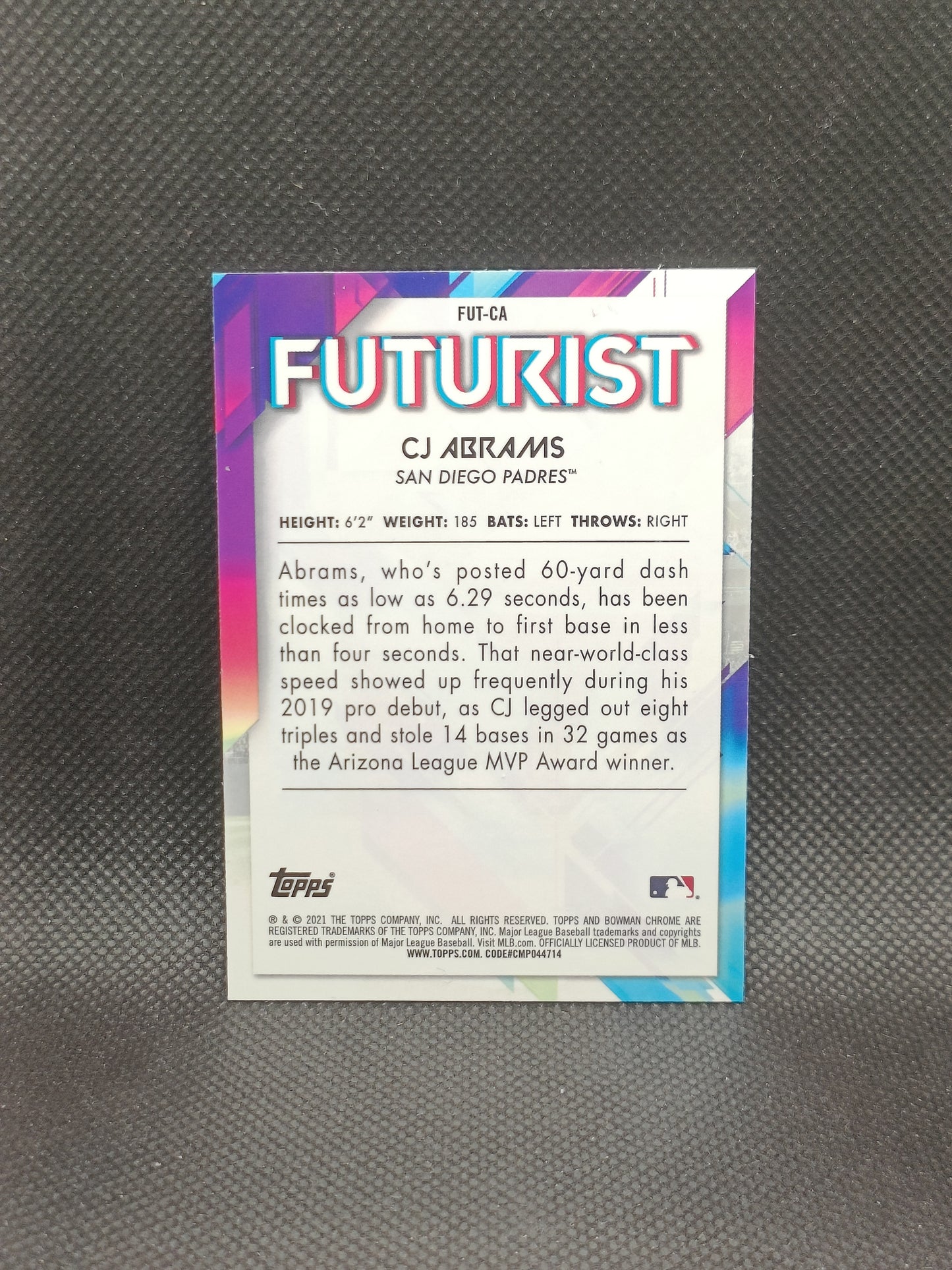 CJ Abrams - 2021 Bowman Chrome Futurist Insert Mojo - San Diego Padres