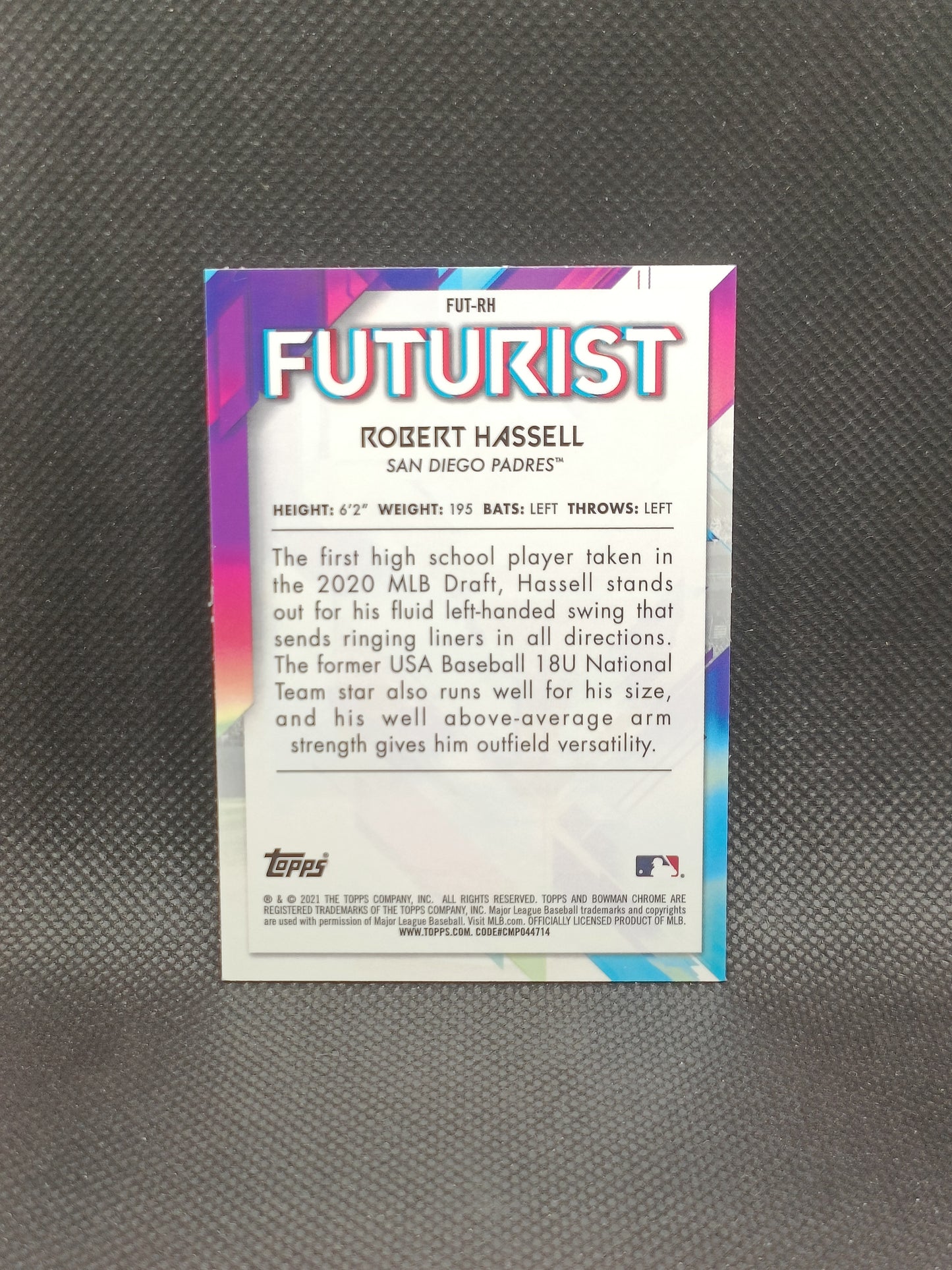 Robert Hassell - 2021 Bowman Chrome Futurist Insert Mojo - San Diego Padres