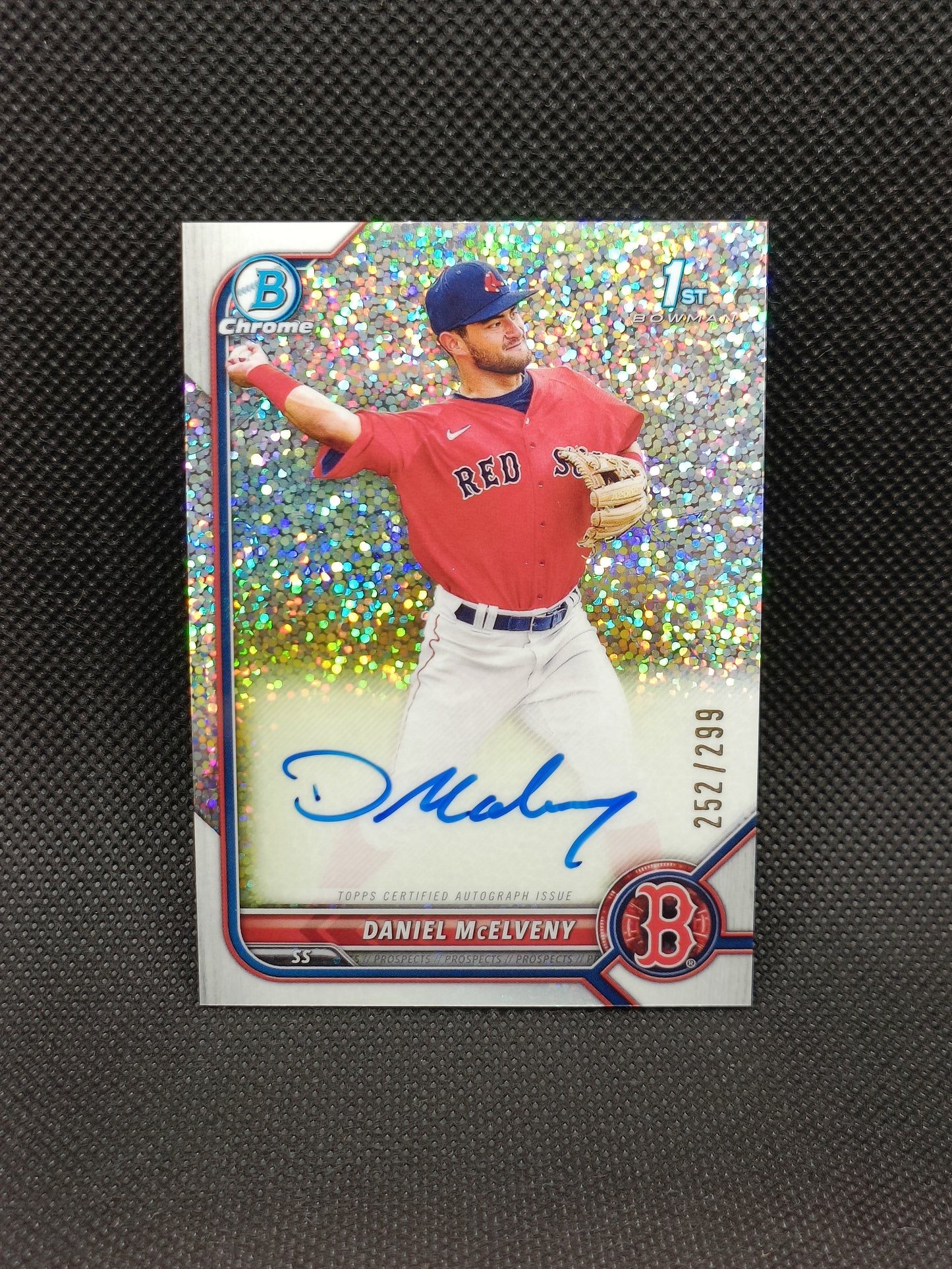 Daniel McElveny - 2022 Bowman Chrome 1st Bowman Auto Speckle /299 - Boston Red Sox