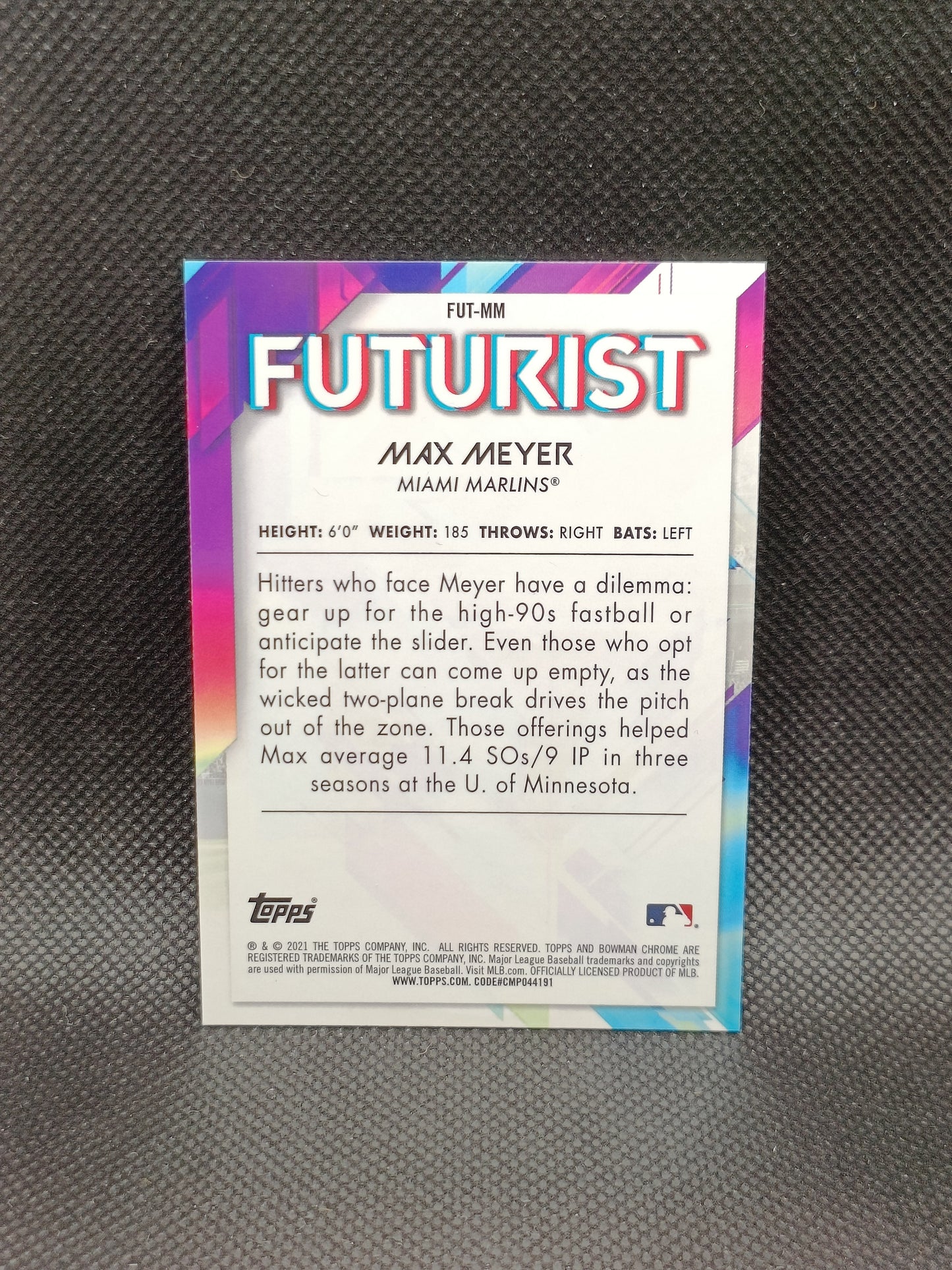 Max Meyer - 2021 Bowman Chrome Futurist Insert - Miami Marlins
