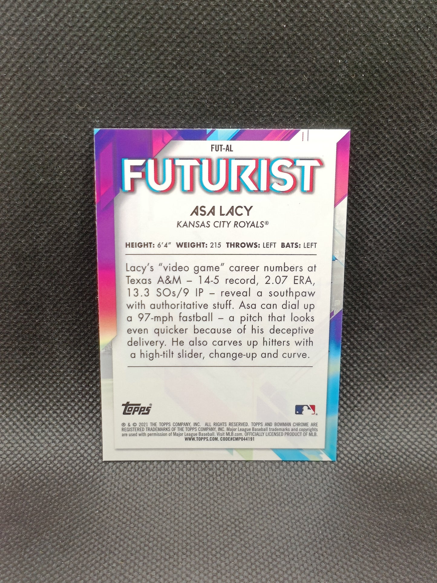Asa Lacy - 2021 Bowman Chrome Futurist Insert - Kansas City Royals