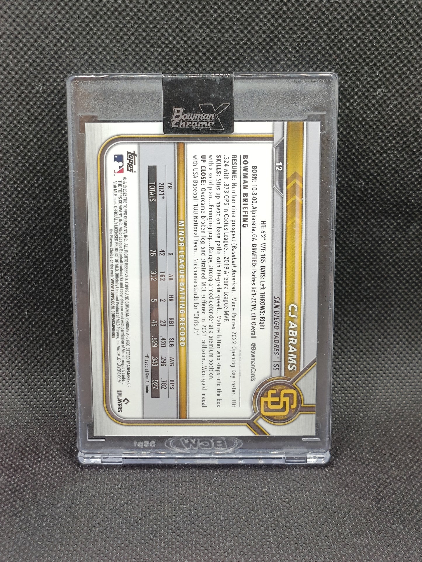 CJ Abrams - 2022 Bowman Chrome X Rookie Green /31 - San Diego Padres