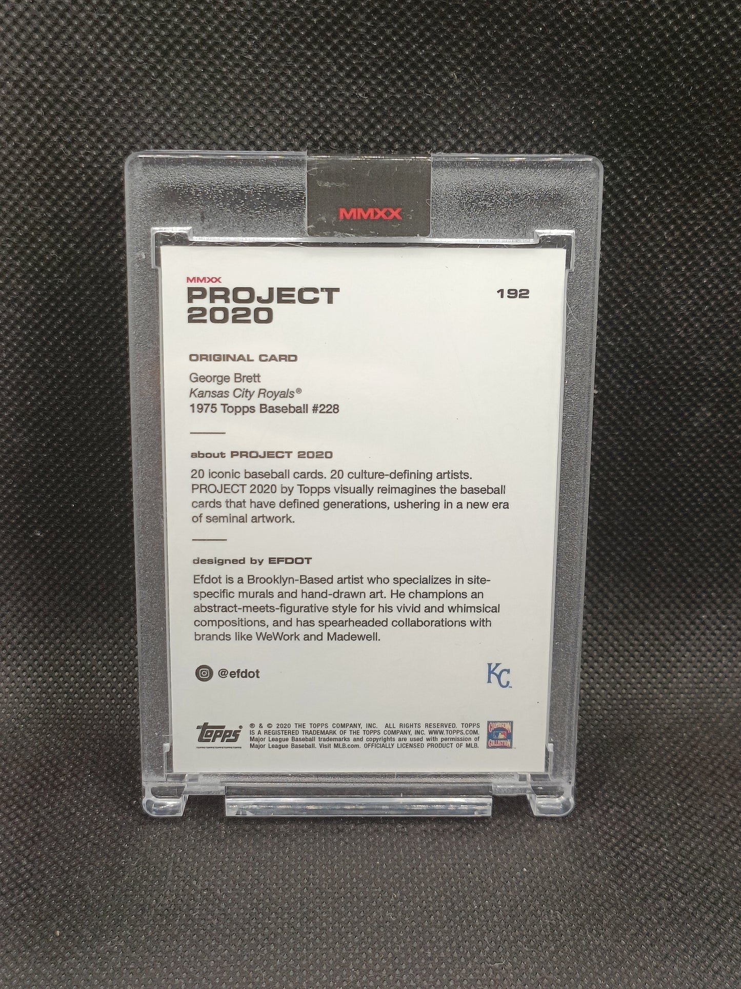 George Brett - Topps Project 2020 Efdot - Print Run 3,851 - Kansas City Royals