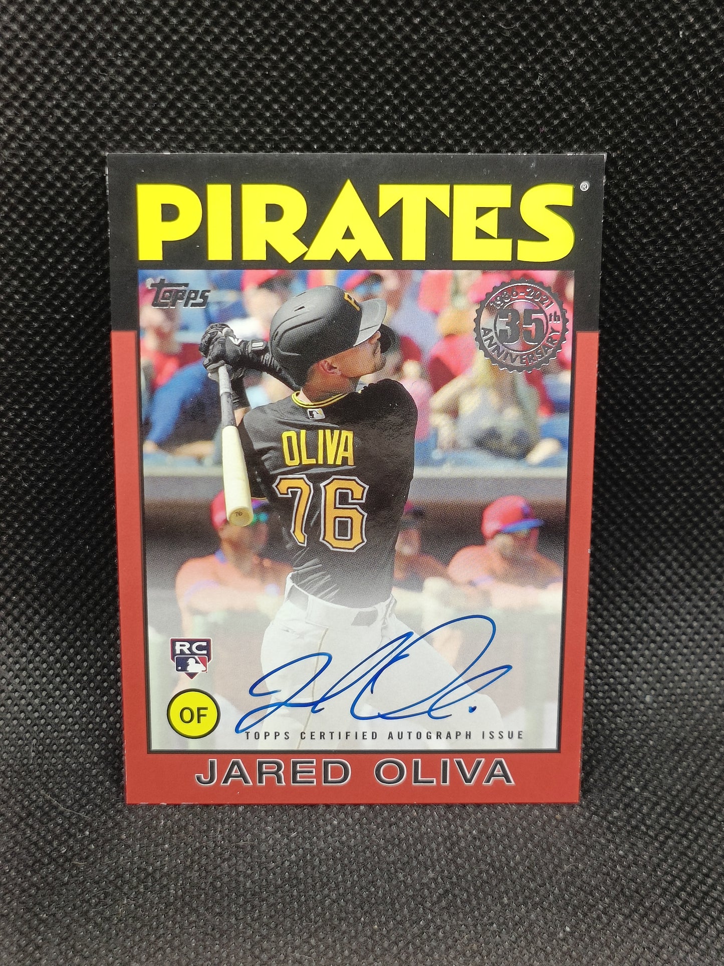 Jared Oliva - 2021 Topps Update 1986 Rookie Auto Red /25 - Pittsburgh Pirates