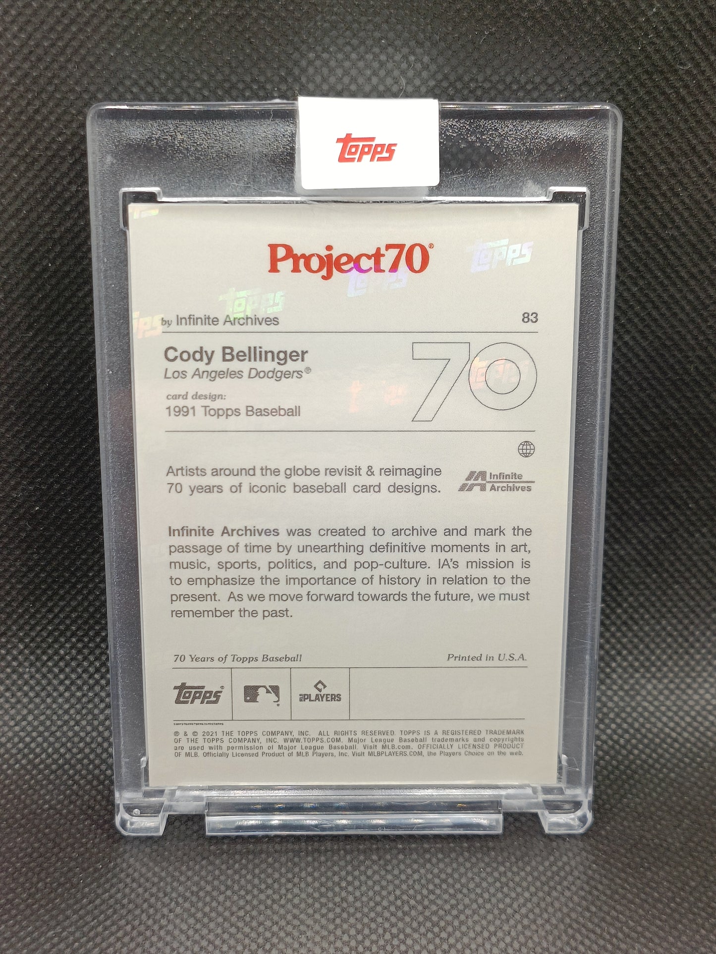Cody Bellinger - Topps Project 70 Infinite Archives - Print Run 1,854 - LA Dodgers