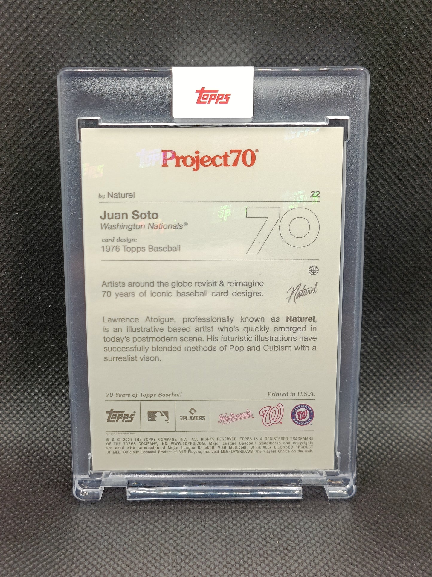 Juan Soto - Topps Project 70 Naturel - Print Run 4,361 - Washington Nationals