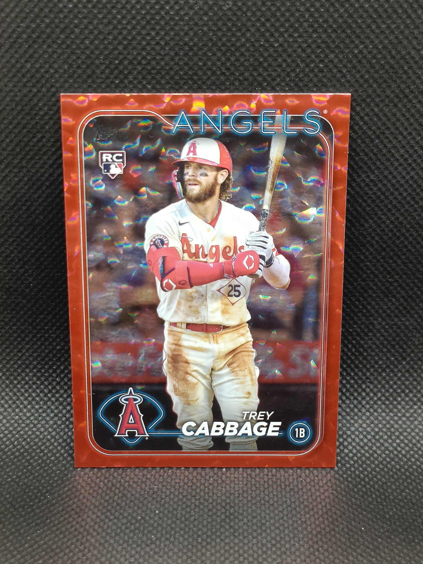 Trey Cabbage - 2024 Topps Series One Rookie Red Crackle Foil /199 - LA Angels