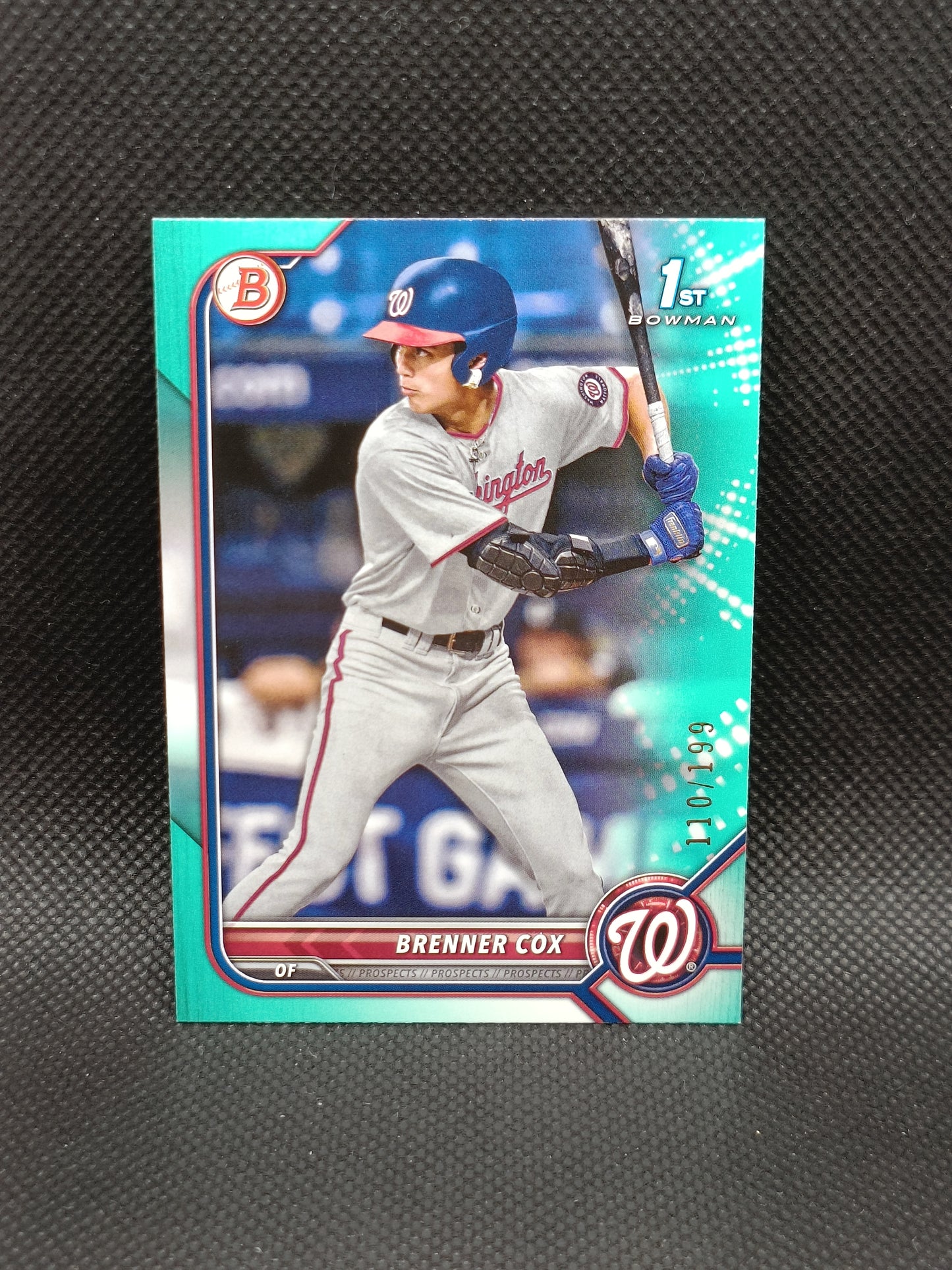 Brenner Cox - 2022 Bowman Draft 1st Bowman Aqua /199 - Washington Nationals