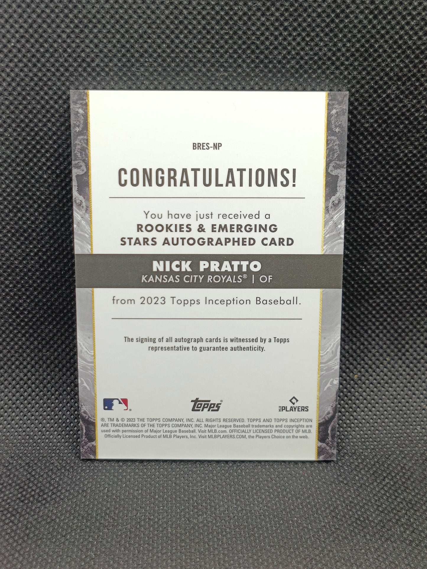 Nick Pratto - 2023 Topps Inception Rookie Auto /249 - Kansas City Royals
