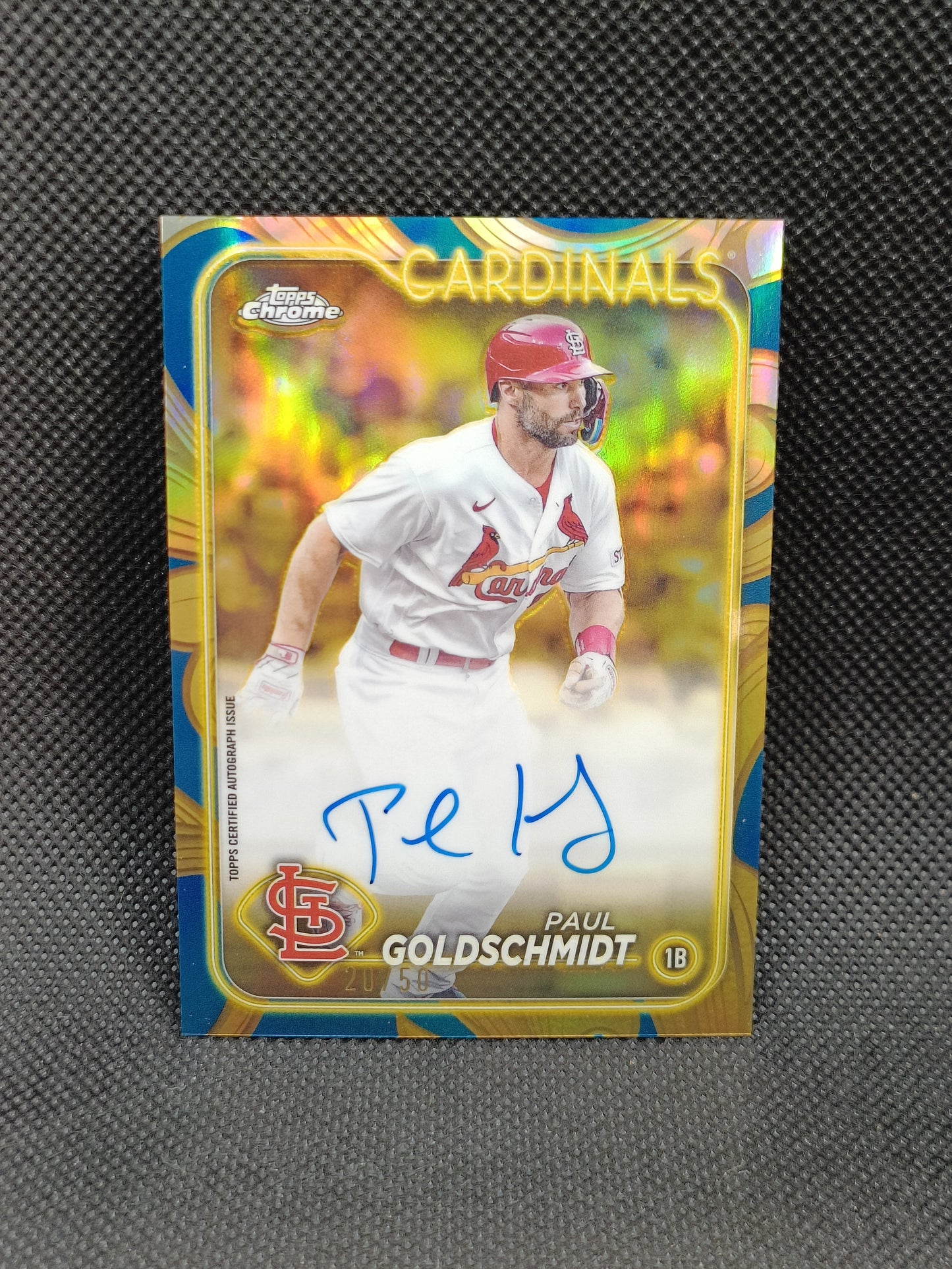 Paul Goldschmidt - 2024 Topps Chrome Gilded Collection Auto Blue /50 - St Louis Cardinals