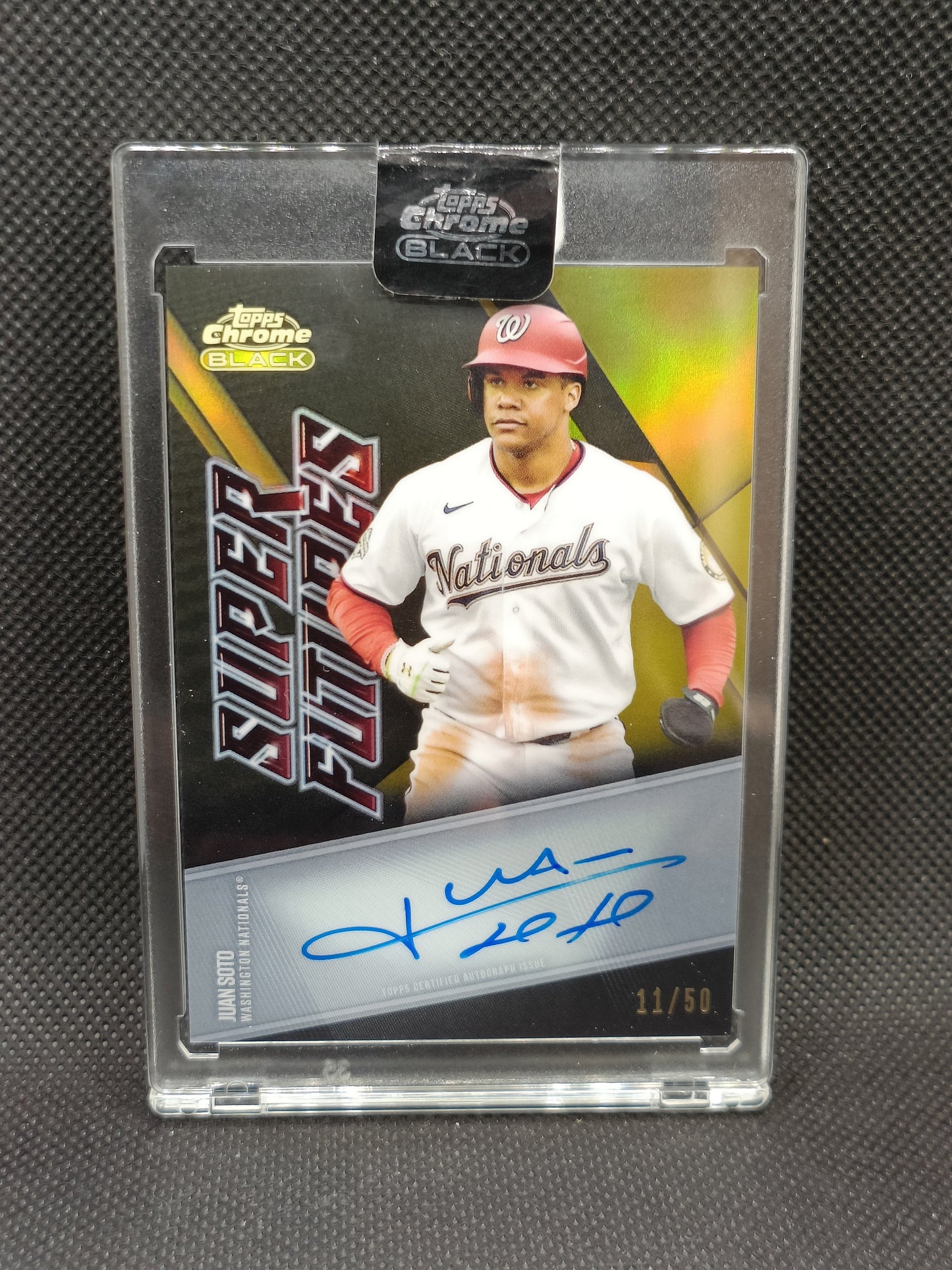 Juan Soto - 2021 Topps Chrome Black Super Futures Auto Gold /50 - Washington Nationals