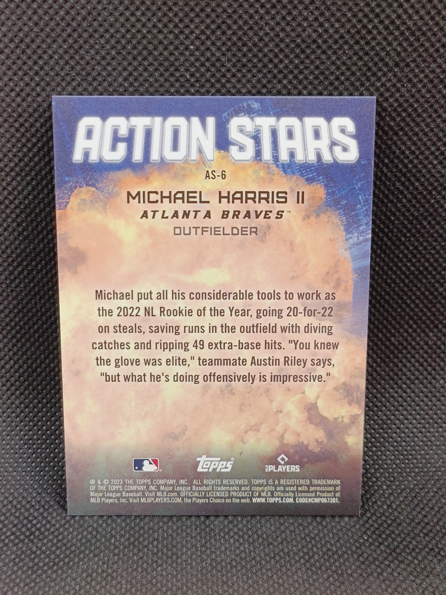 Michael Harris II - 2023 Topps Update Series Action Stars Rookie Insert - Atlanta Braves