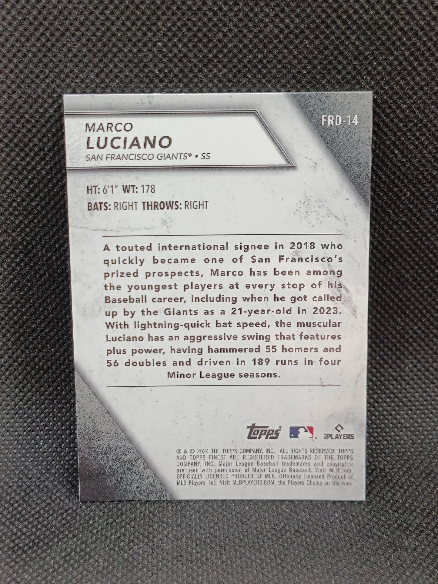 Marco Luciano - 2024 Topps Finest Rookies Insert - San Francisco Giants