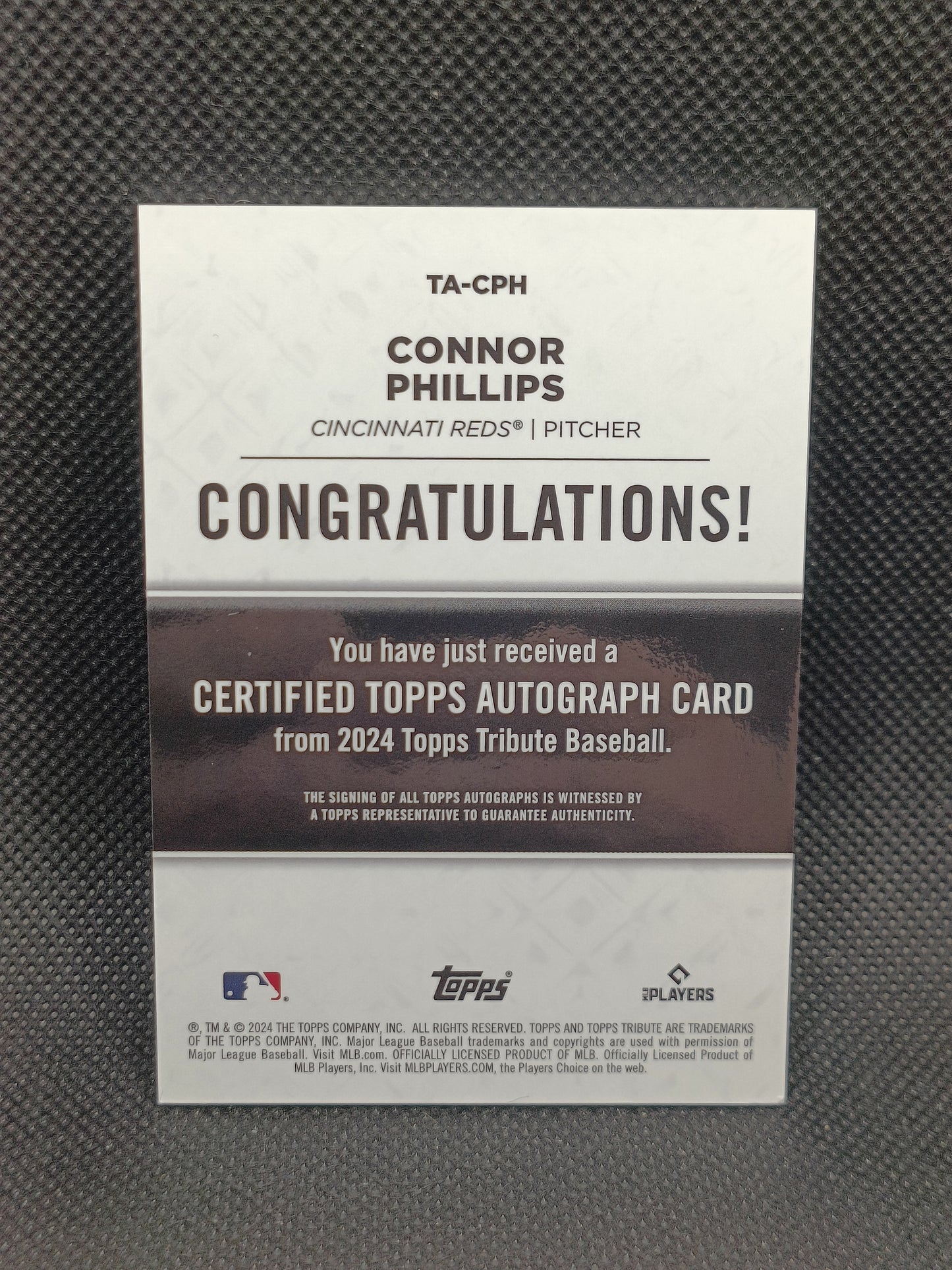 Connor Phillips - 2024 Topps Tribute Rookie Auto /199 - Cincinnati Reds