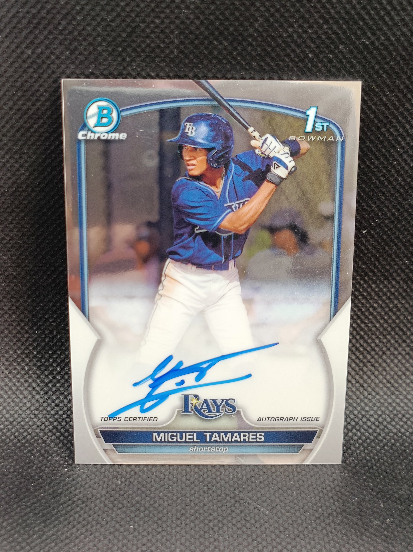 Miguel Tamares - 2023 Bowman Chrome 1st Bowman Auto - Tampa Bay Rays