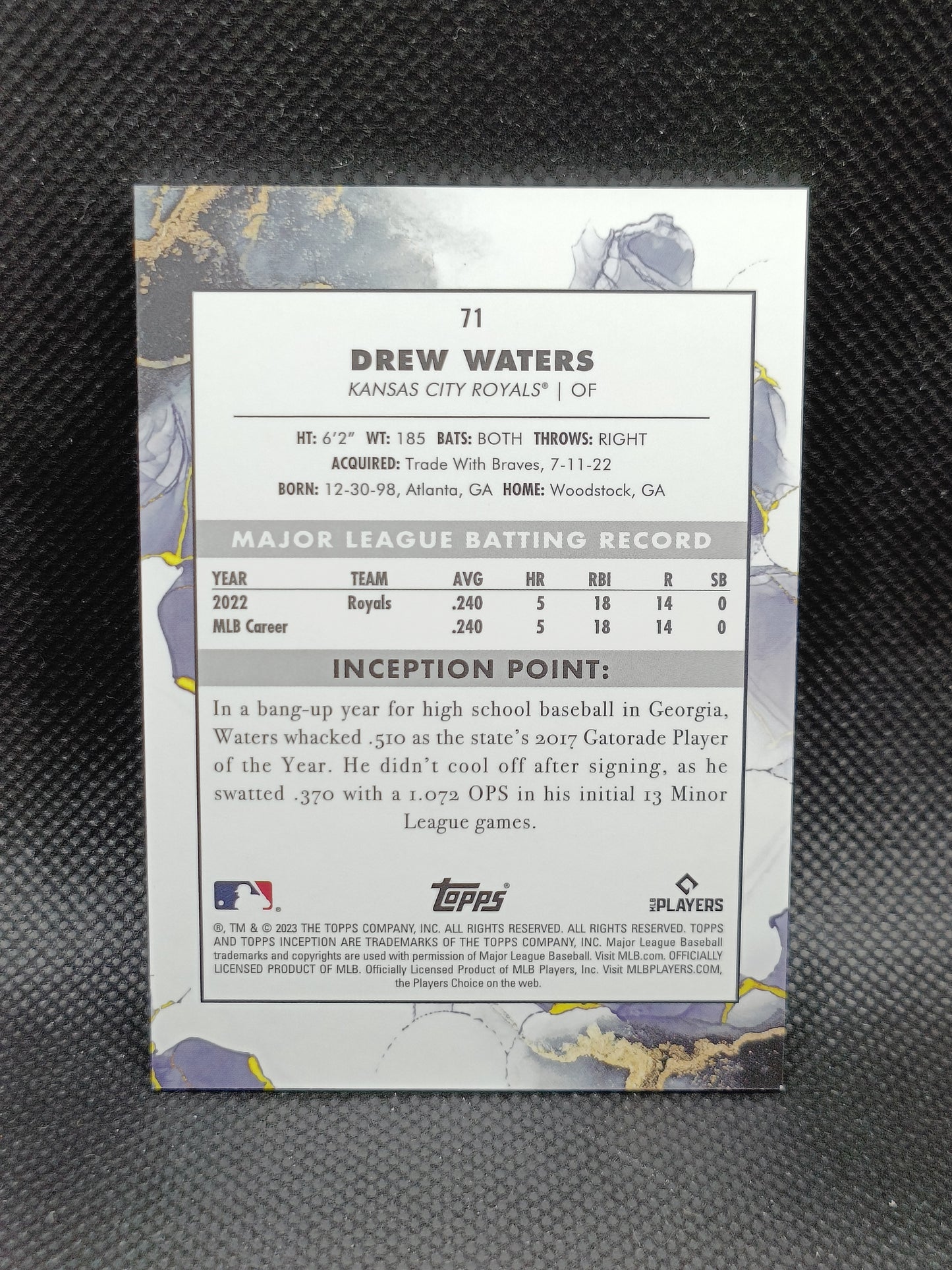 Drew Waters - 2023 Topps Inception Rookie Green - Kansas City Royals