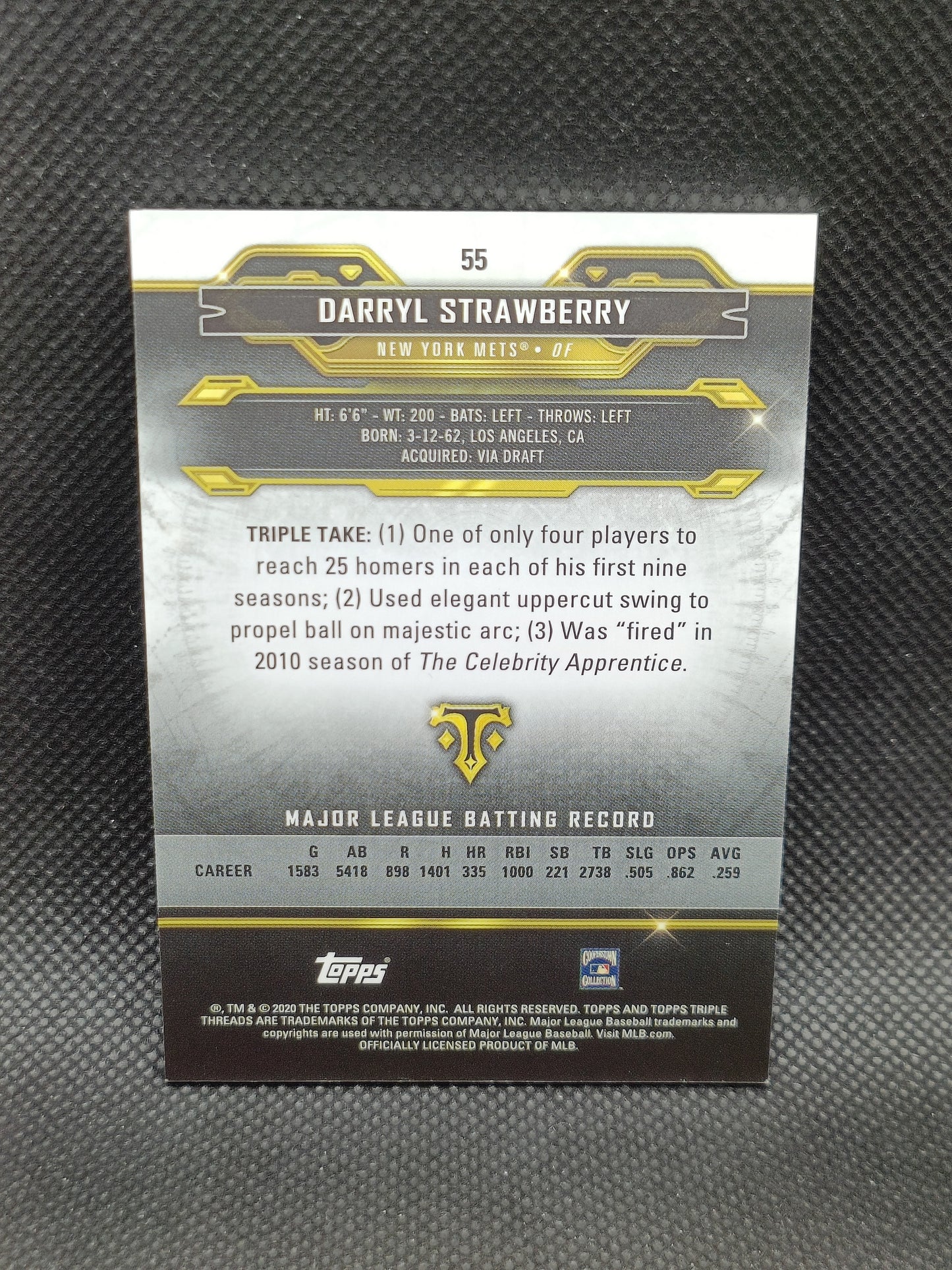 Darryl Strawberry - 2020 Topps Triple Threads Emerald /275 - New York Mets
