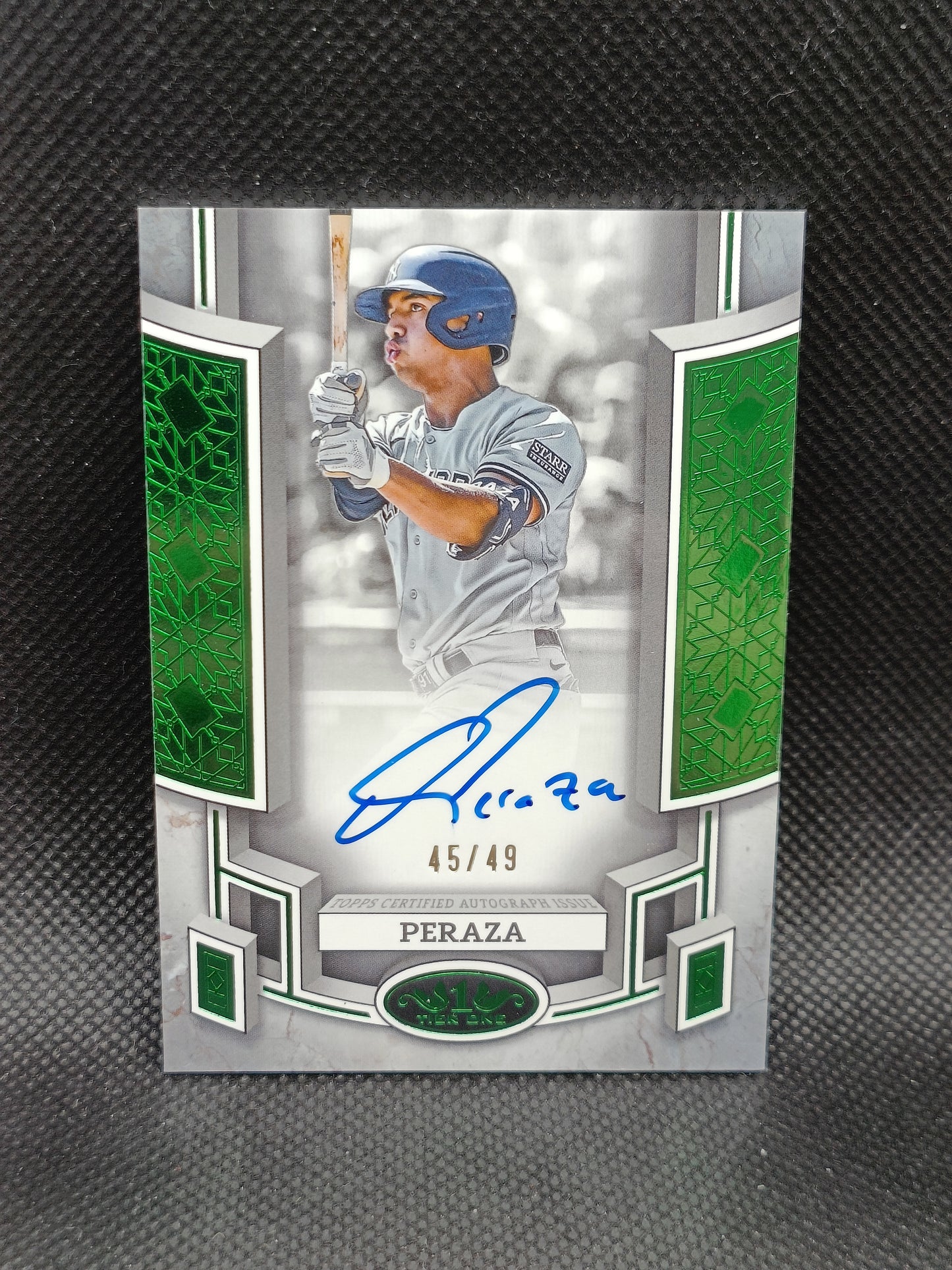 Oswald Peraza - 2024 Topps Tier One Auto Green /49 - New York Yankees