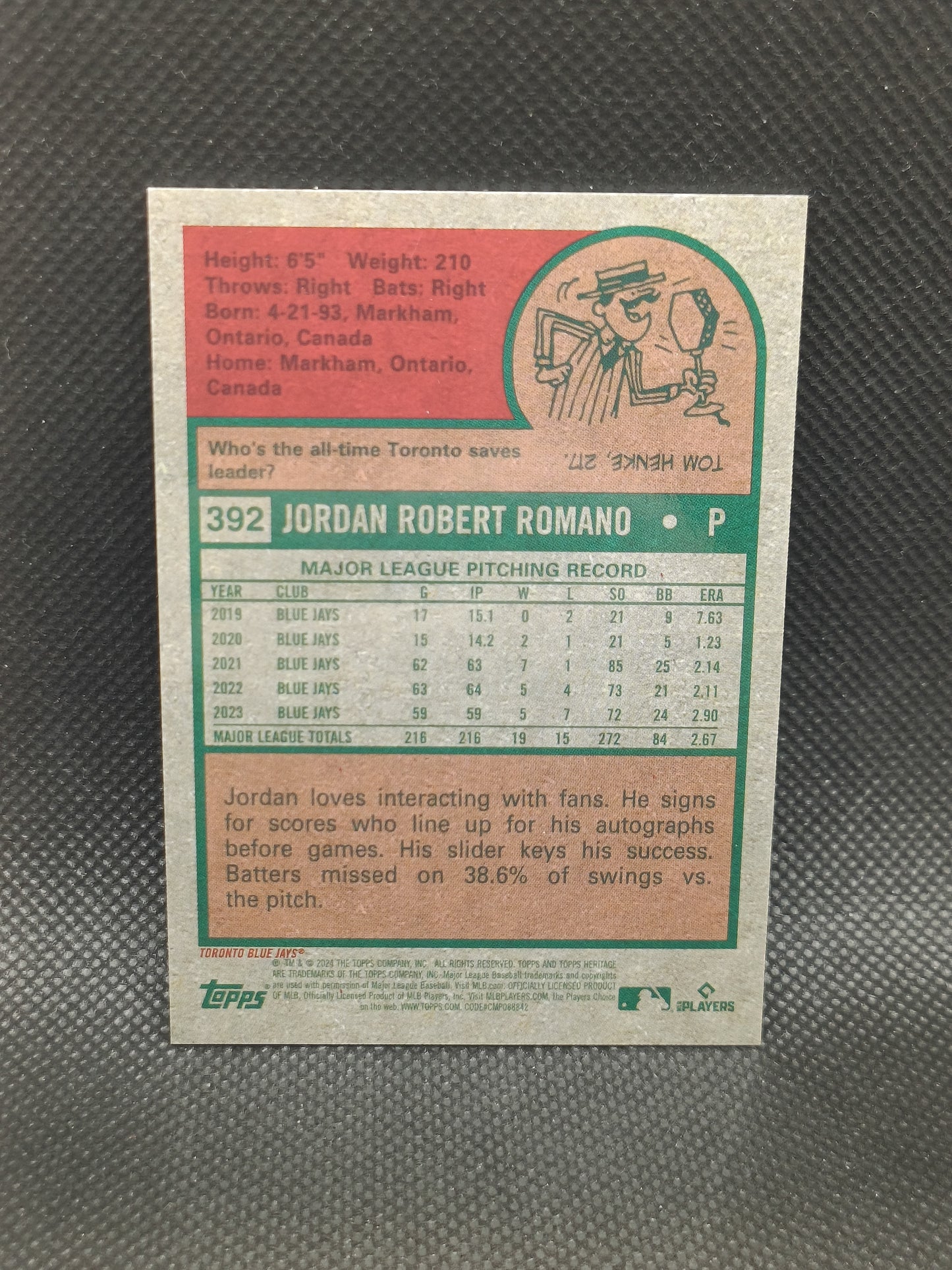 Jordan Romano - 2024 Topps Heritage High Number Chrome /699 - Toronto Blue Jays