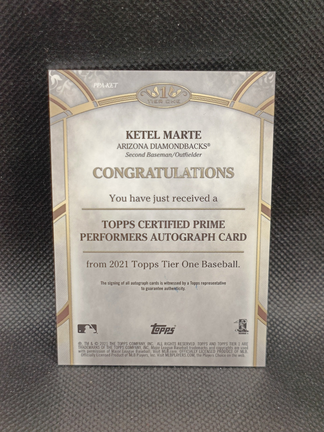 Ketel Marte - 2021 Topps Tier One Auto /300 - Arizona Diamondbacks