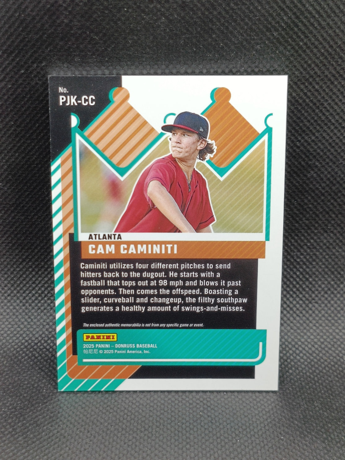 Cam Caminiti - 2025 Panini Donruss Prospect Jersey Kings Relic - Atlanta Braves