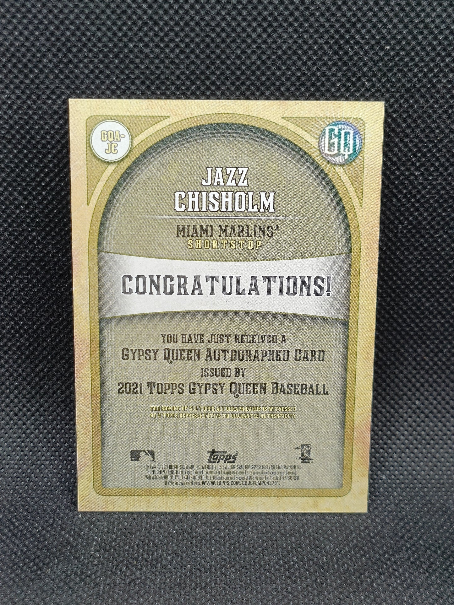 Jazz Chisholm Jr - 2021 Topps Gypsy Queen Rookie Auto - Miami Marlins