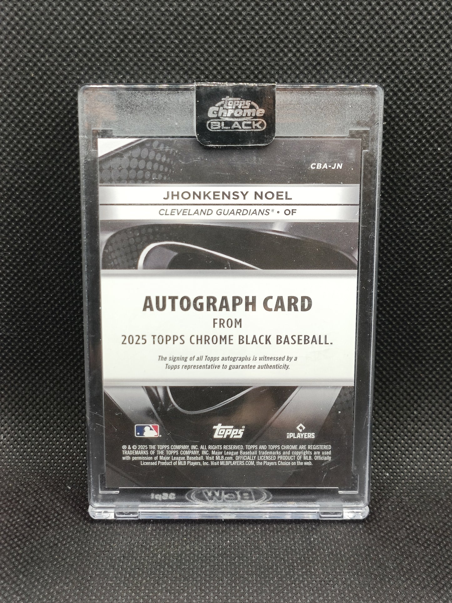 Jhonkensy Noel - 2025 Topps Chrome Black Rookie Auto Green Refractor /99 - Cleveland Guardians