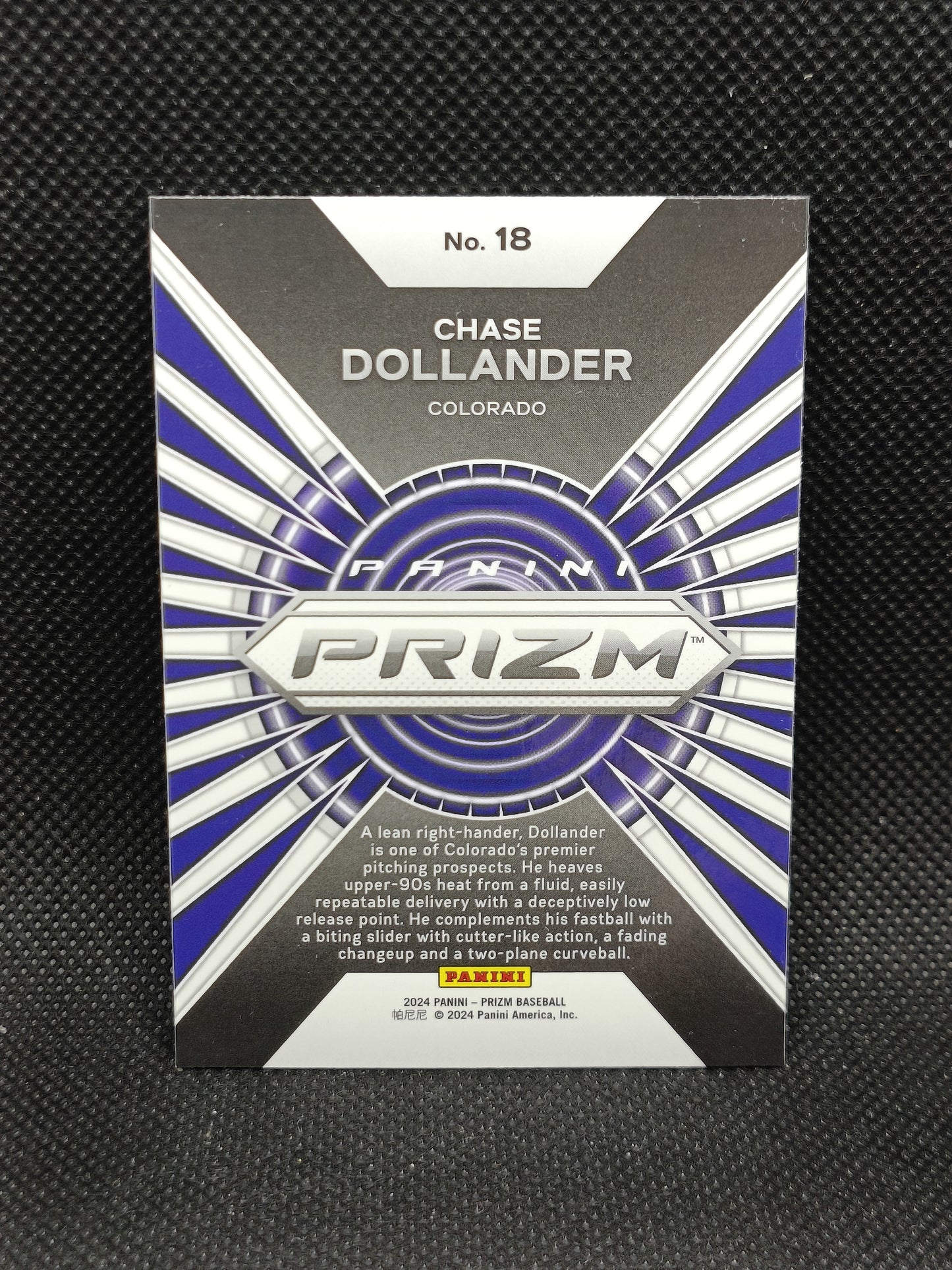 Chase Dollander - 2024 Panini Prizm Hype Insert - Colorado Rockies