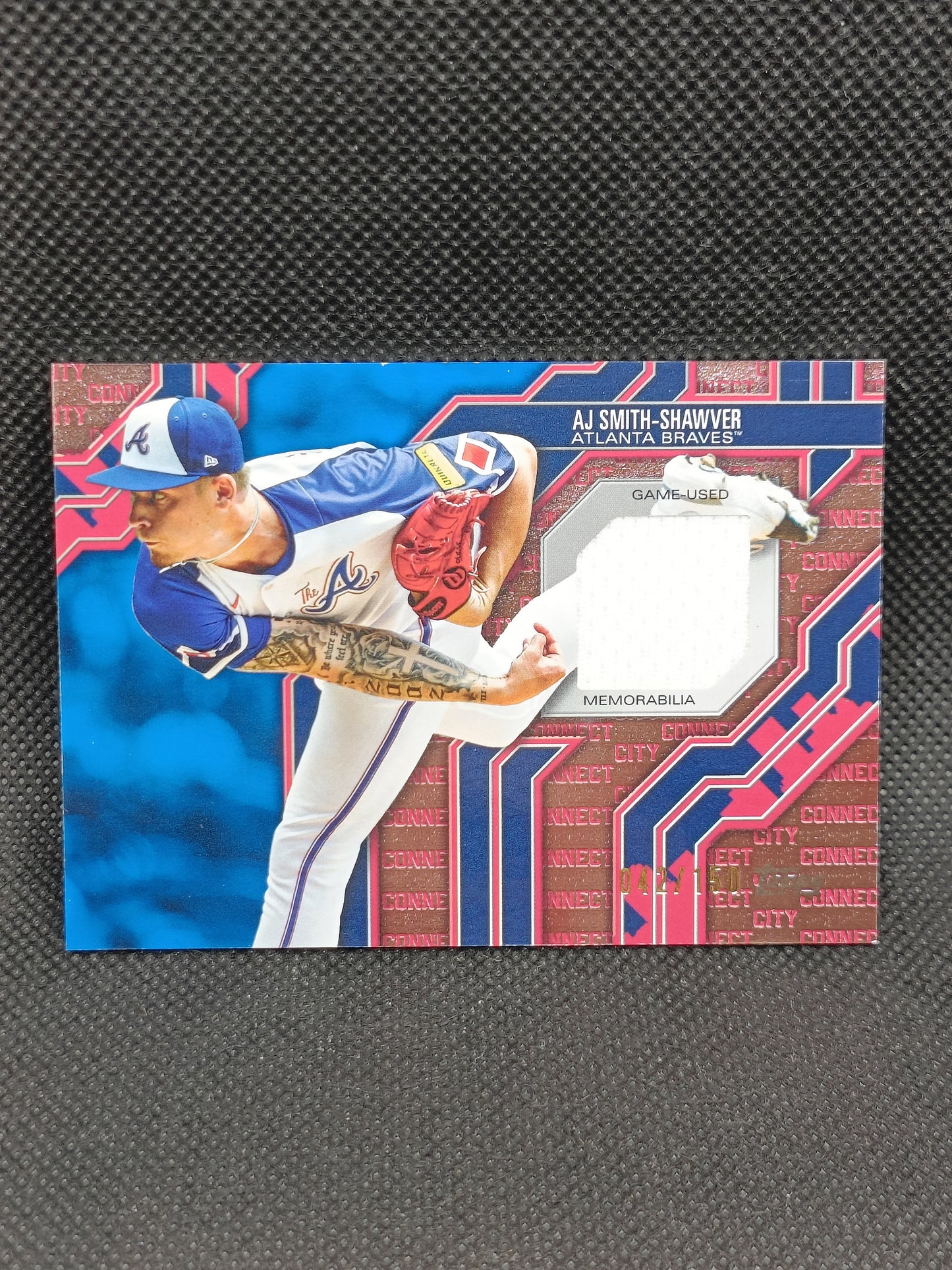AJ Smith-Shawver - 2025 Topps Series Two City Connect Relic Blue /150 - Atlanta Braves