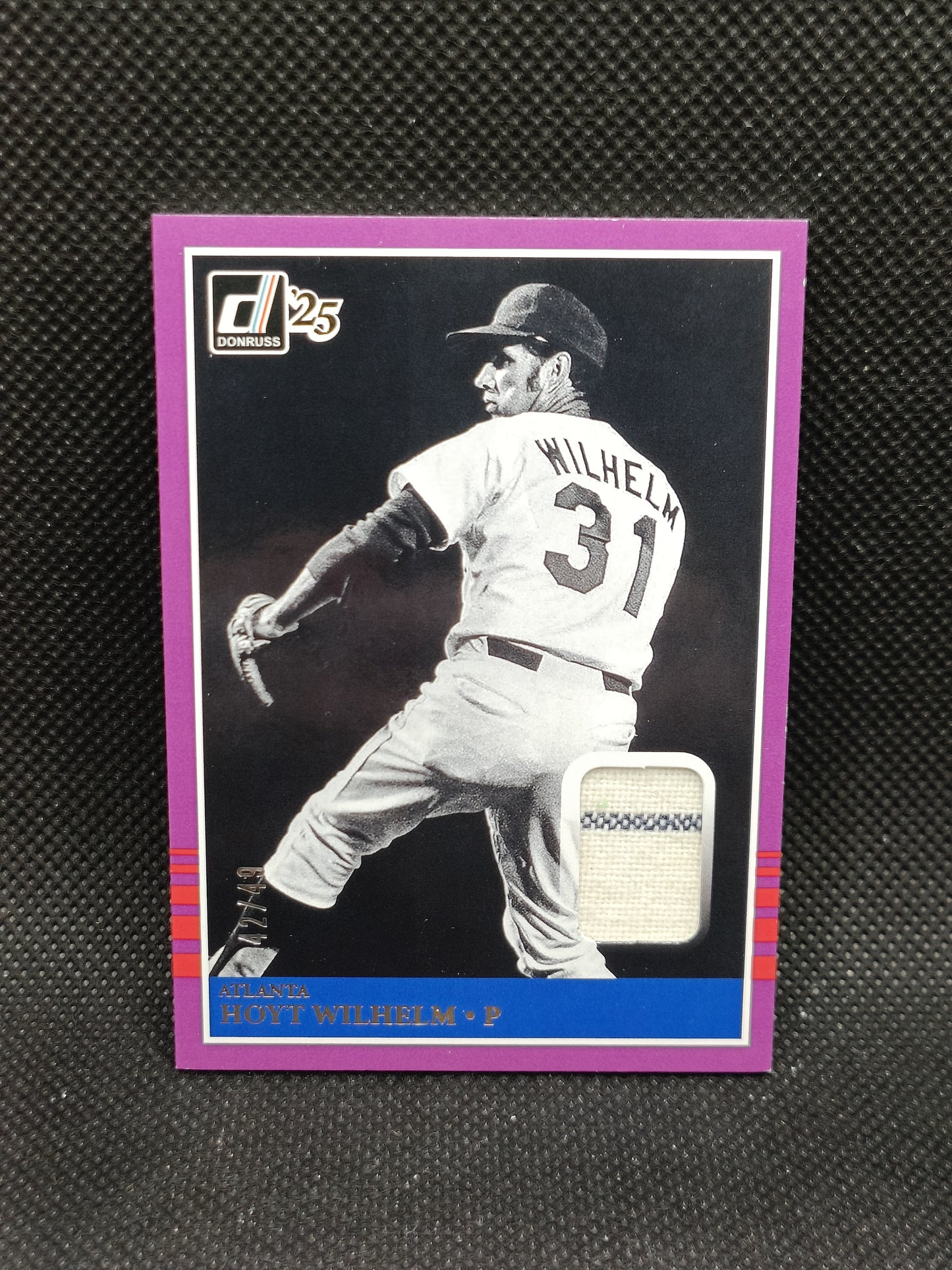 Hoyt Wilhelm - 2025 Panini Donruss Patch Purple /49 - Atlanta Braves