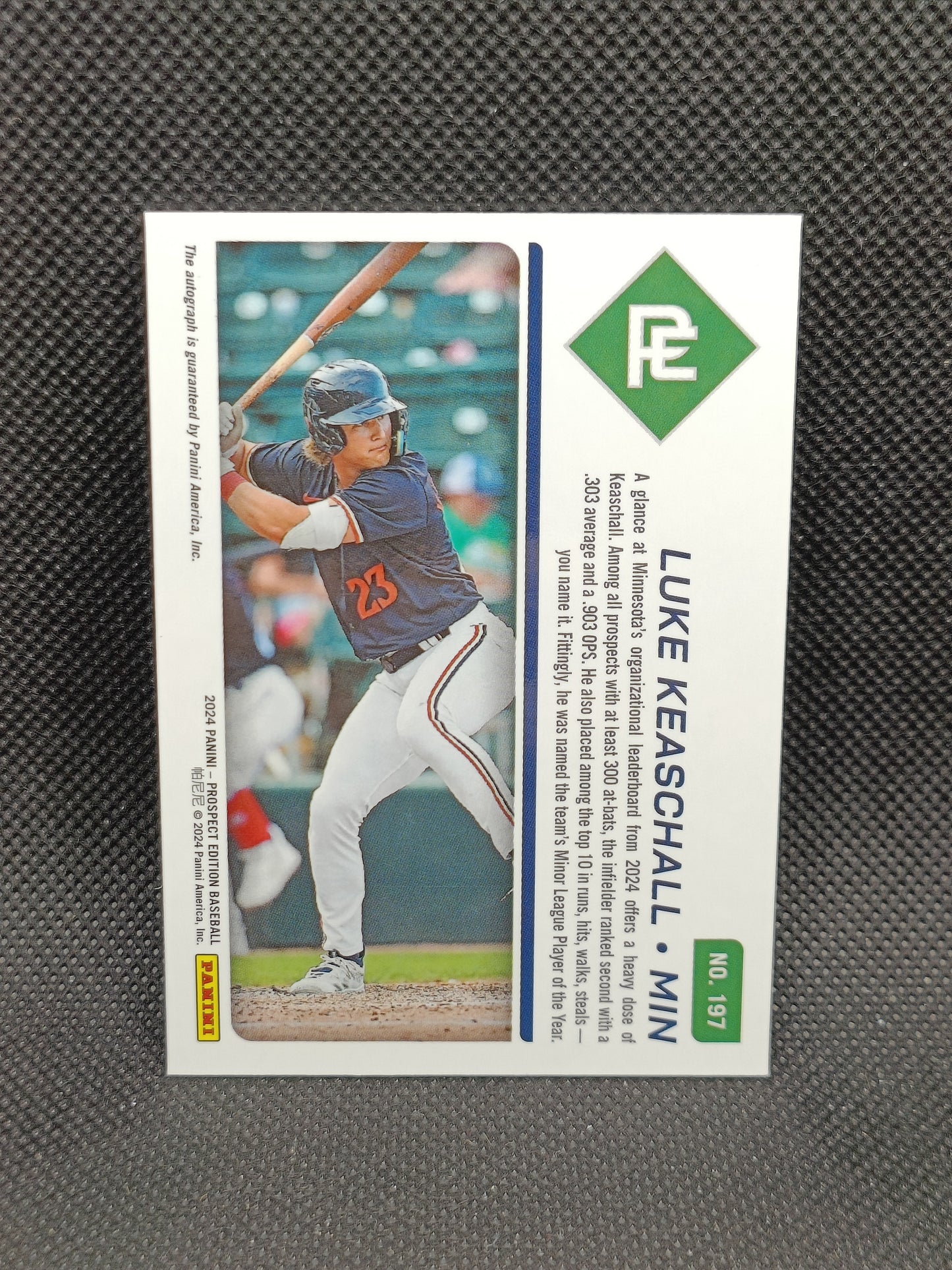 Luke Keaschall - 2024 Panini Prospect Edition Auto - Minnesota Twins