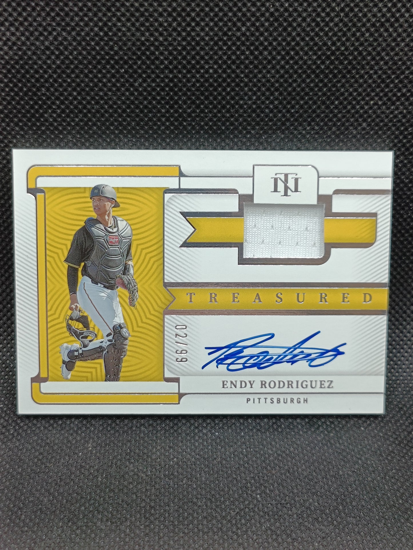 Endy Rodriguez - 2023 Panini National Treasures Patch Auto /99 - Pittsburgh Pirates