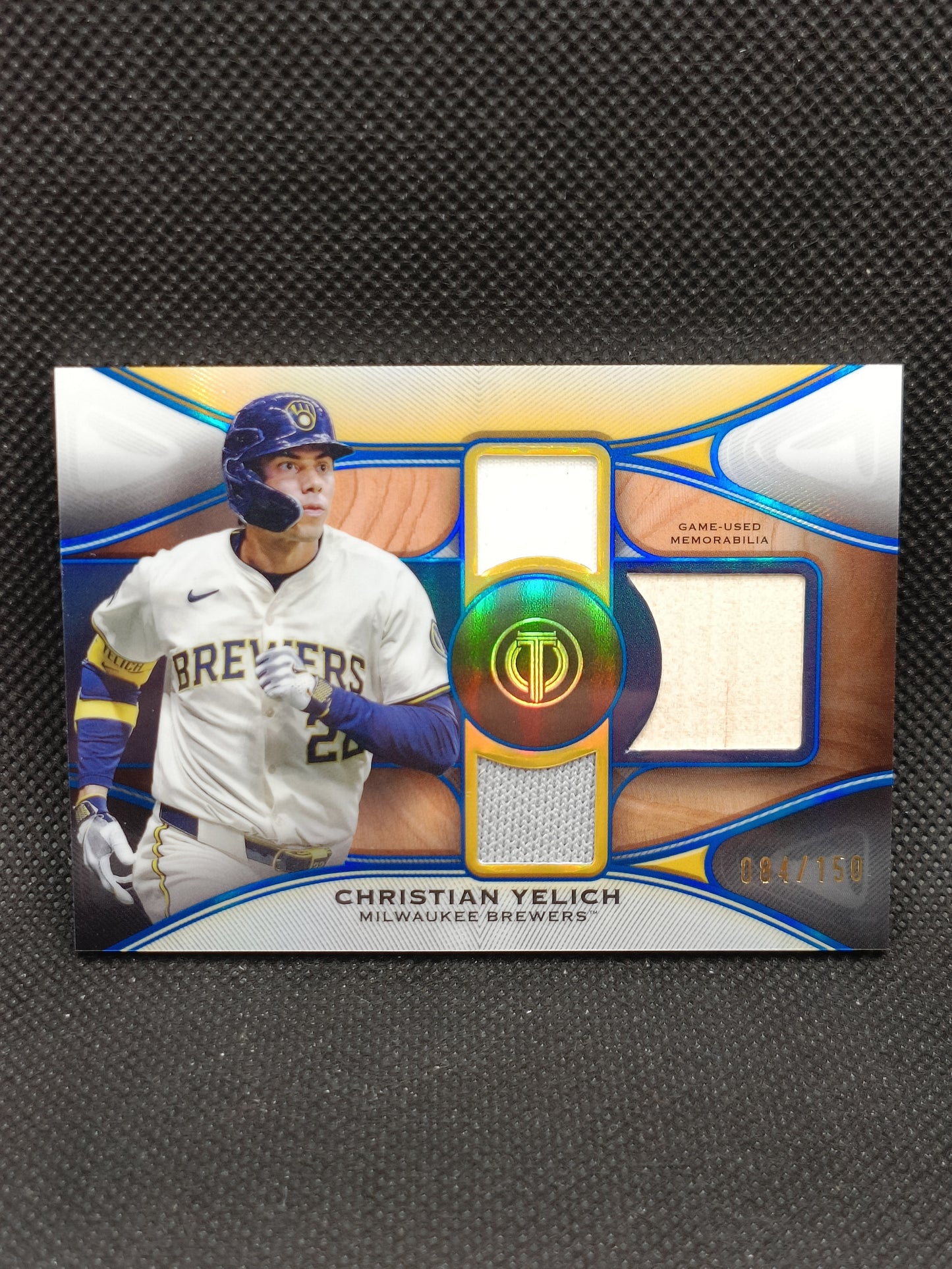 Christian Yelich - 2025 Topps Tribute Triple Relic /150 - Milwaukee Brewers