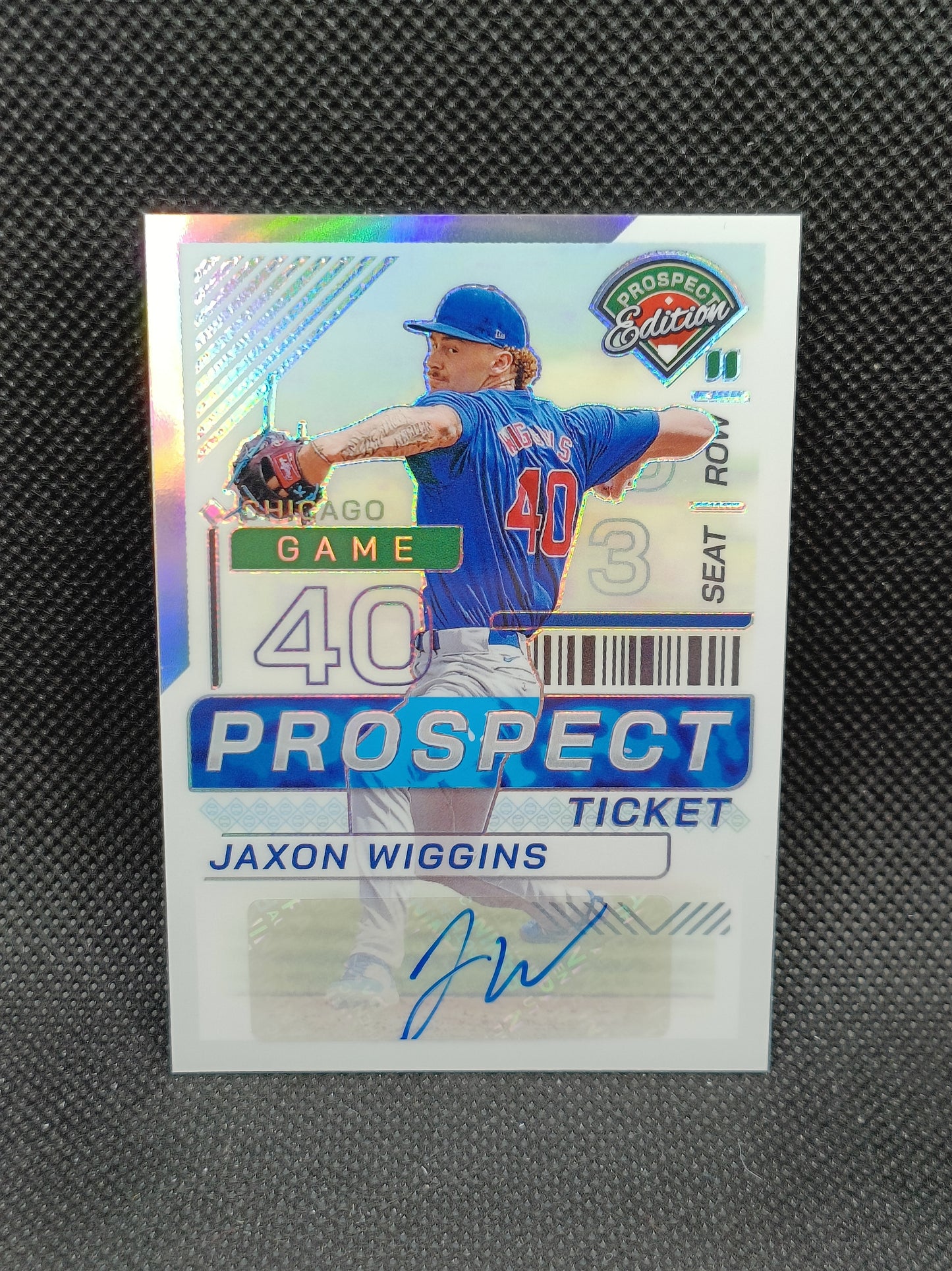 Jaxon Wiggins - 2024 Panini Prospect Edition Holo Auto - Chicago Cubs