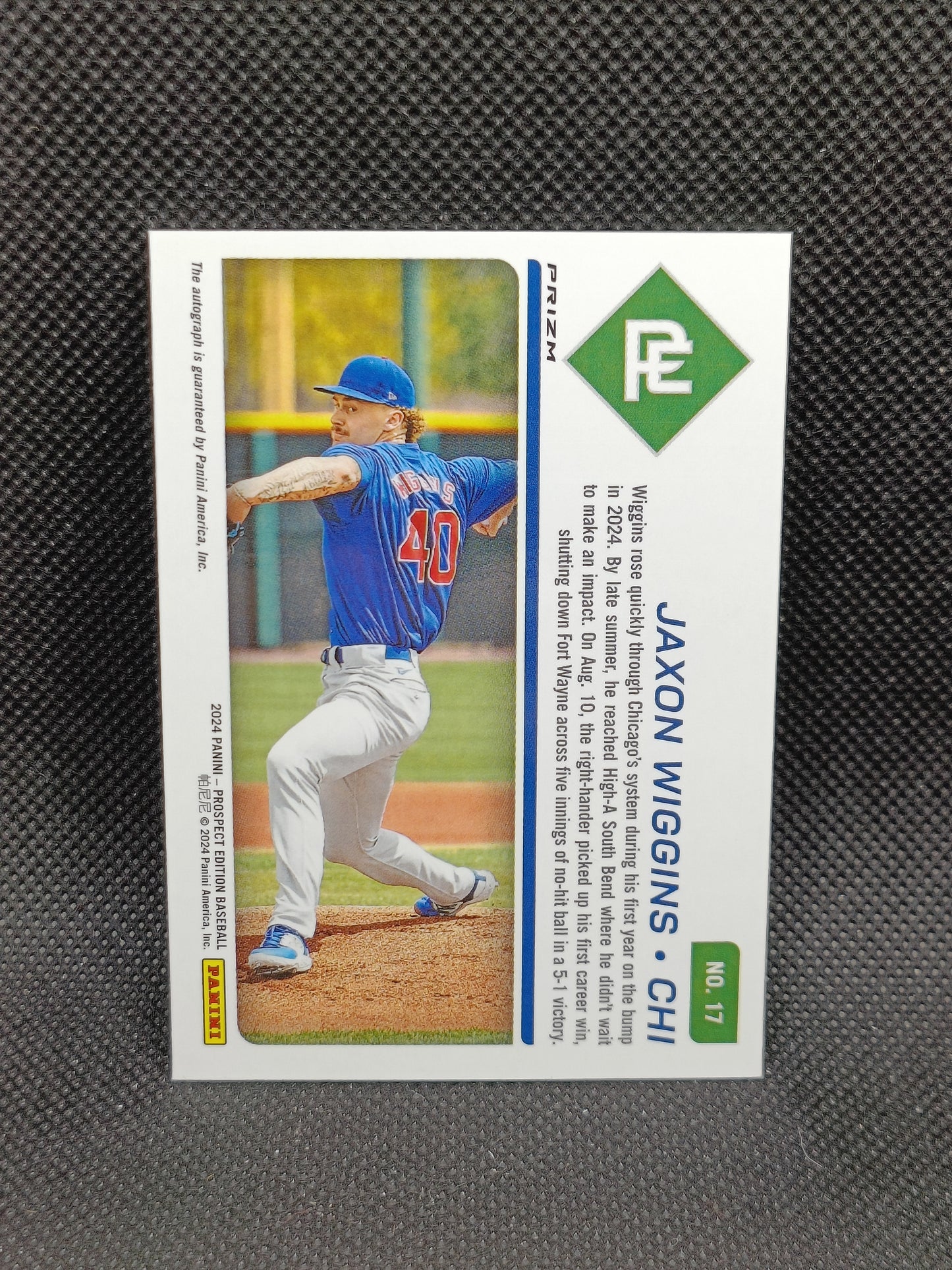 Jaxon Wiggins - 2024 Panini Prospect Edition Holo Auto - Chicago Cubs