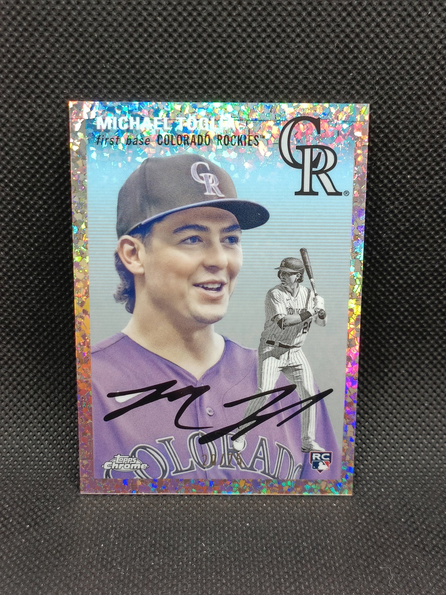 Michael Toglia - 2023 Topps Chrome Platinum Anniversary Rookie Rose Gold Mini-Diamond /75 - Colorado Rockies