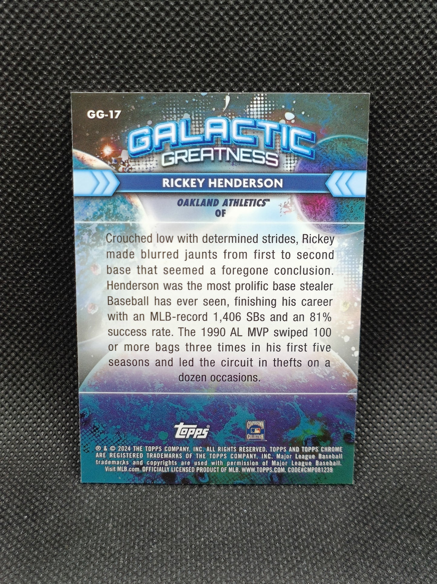 Rickey Henderson - 2024 Topps Cosmic Chrome Galactic Greatness - Oakland Athletics