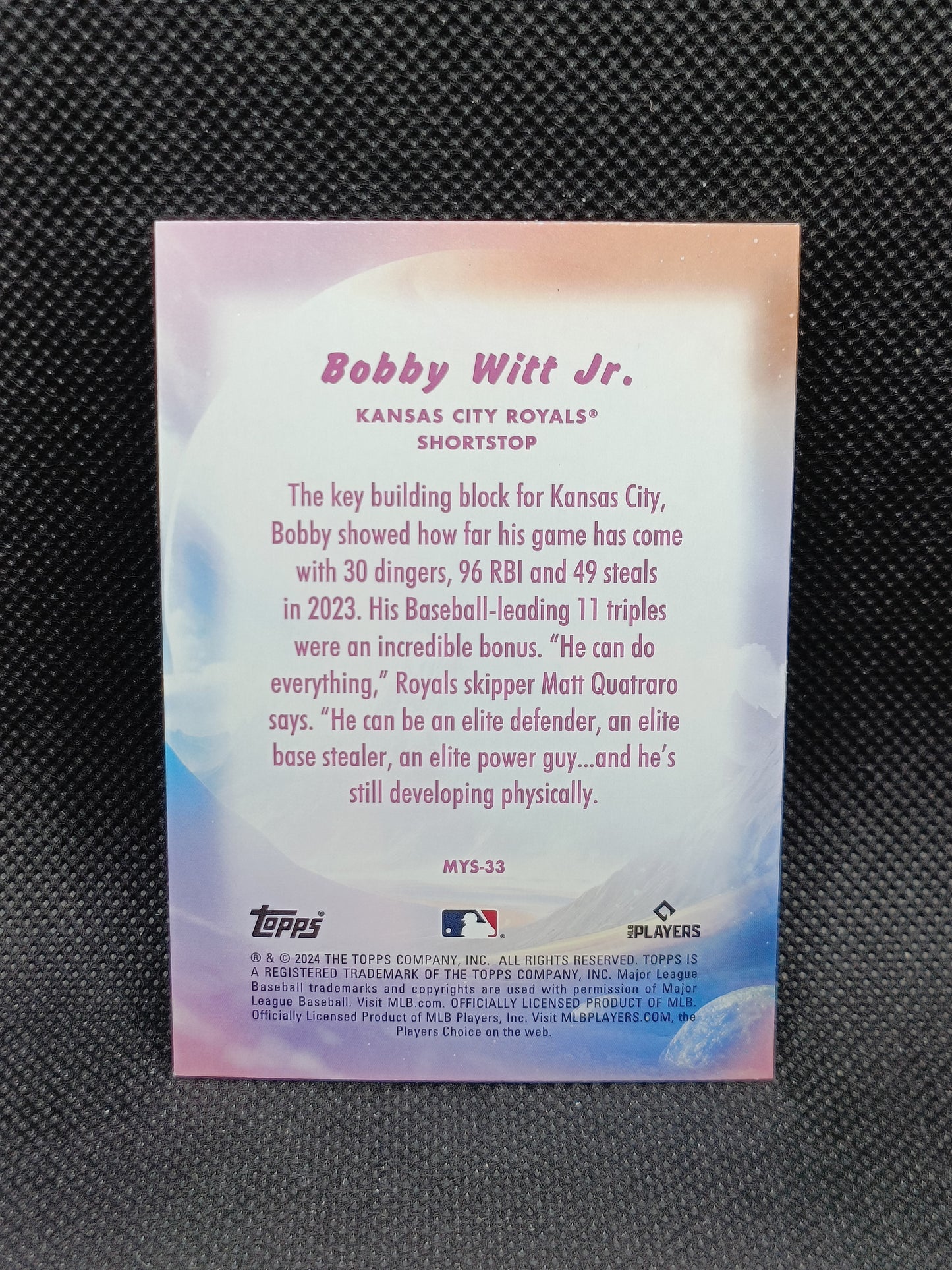 Bobby Witt Jr - 2024 Topps Update Series Mystical Insert - Kansas City Royals