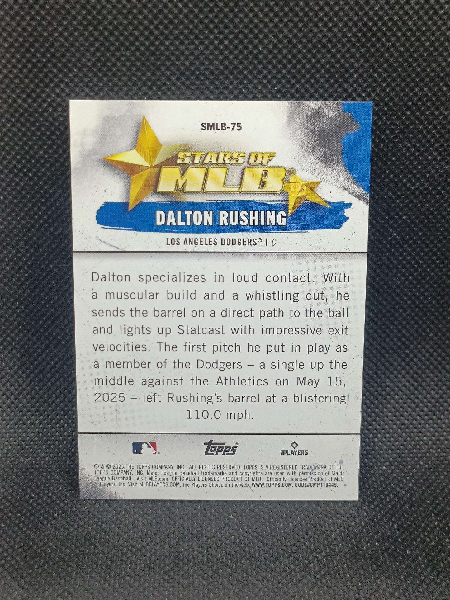 Dalton Rushing - 2025 Topps Update Series Stars Of MLB Rookie - LA Dodgers