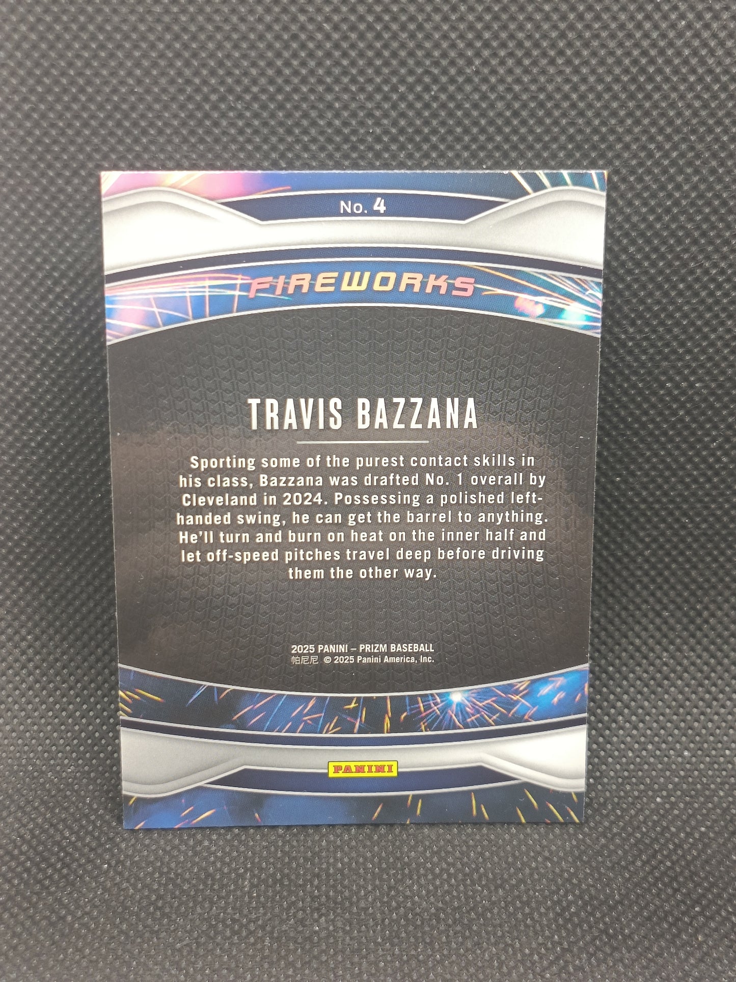 Travis Bazzana - 2025 Panini Prizm Fireworks - Cleveland Guardians