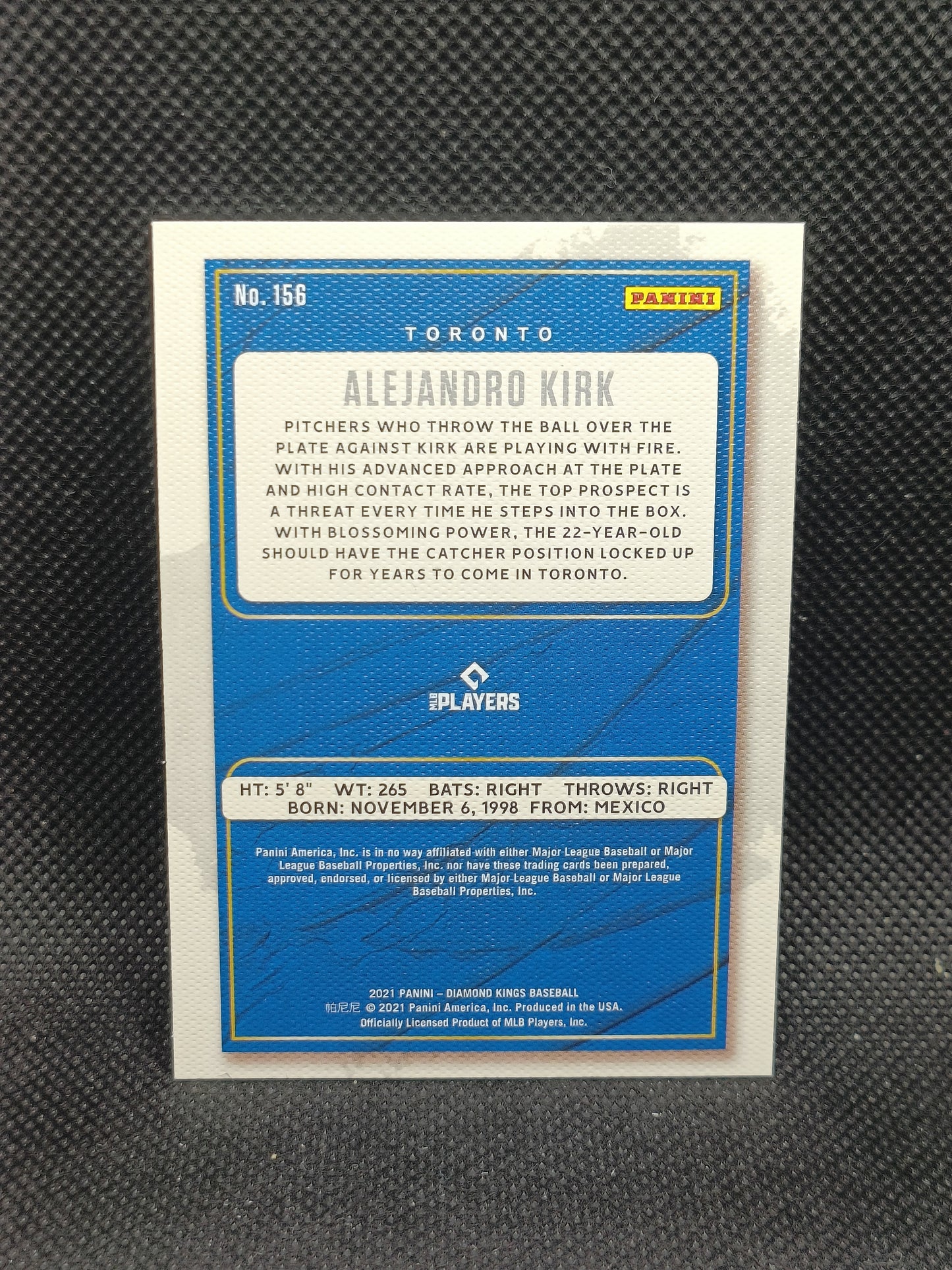 Alejandro Kirk - 2021 Panini Diamond Kings Rookie - Toronto Blue Jays