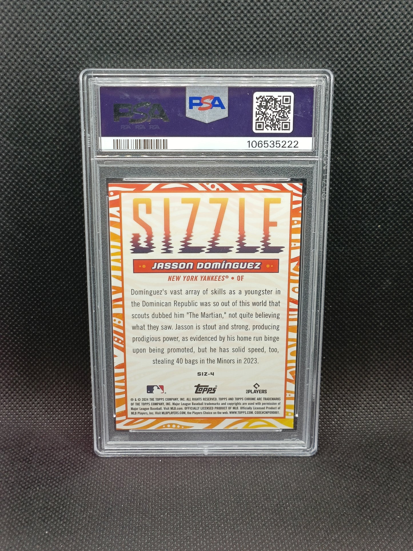Jasson Dominguez - 2024 Topps Chrome Update Rookie Sizzle - PSA 10 - New York Yankees