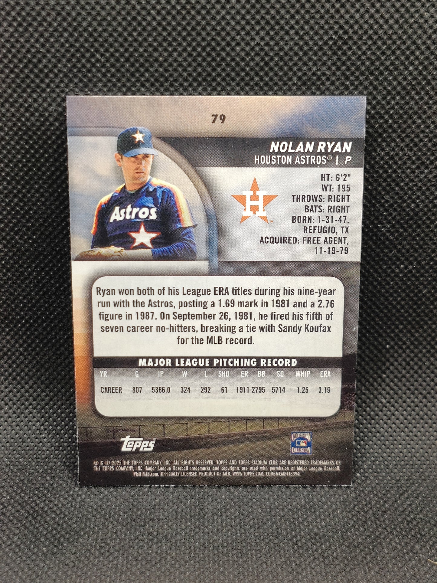 Nolan Ryan - 2025 Topps Stadium Club Red Foil - Houston Astros